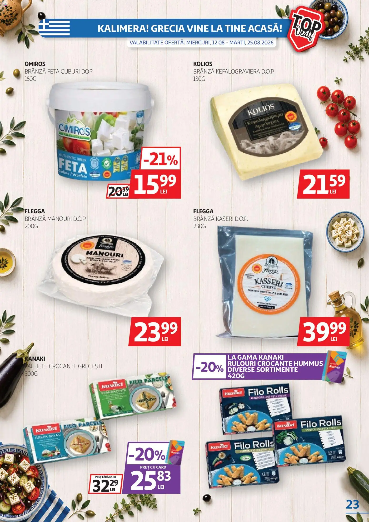 Noul catalog Auchan – valabil de la 12.08.2026 | Pagină: 23 | Produse: Brânză feta, Brânză