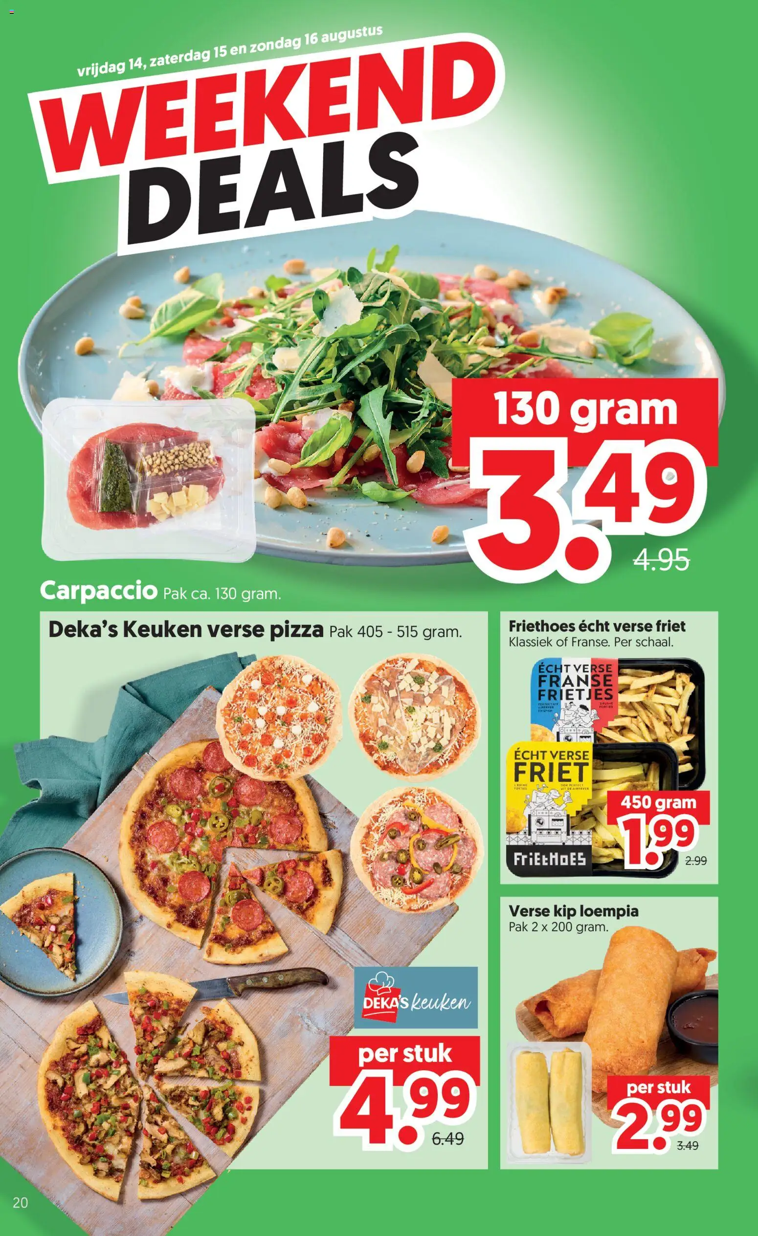 {H1} | Pagina: 22 | Producten: Pizza, Friet, Carpaccio, Kip