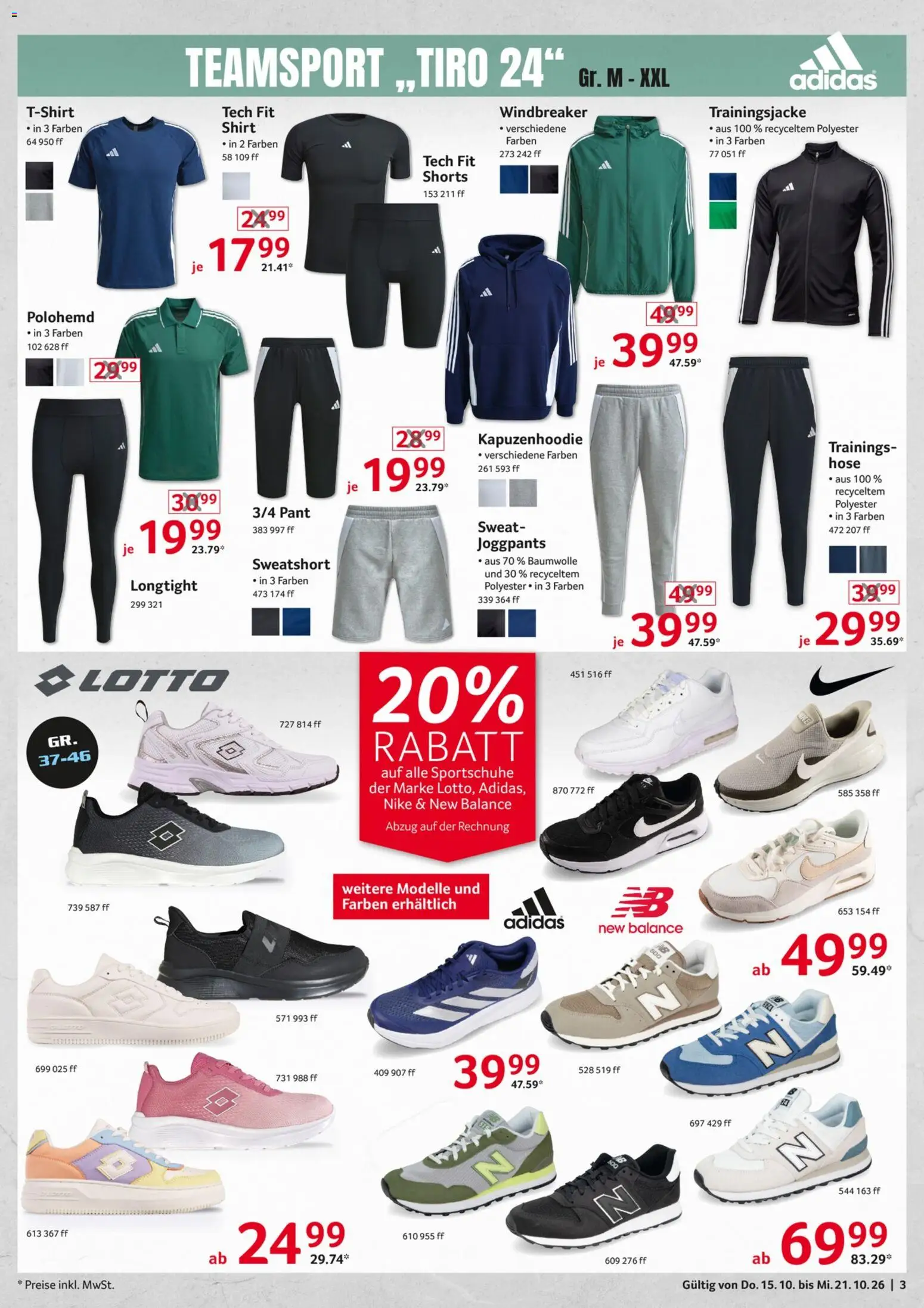 Selgros  Non Food – gültig ab 15.10.2026 | Seite: 3 | Produkte: Shirt, Trainingsjacke, Hose