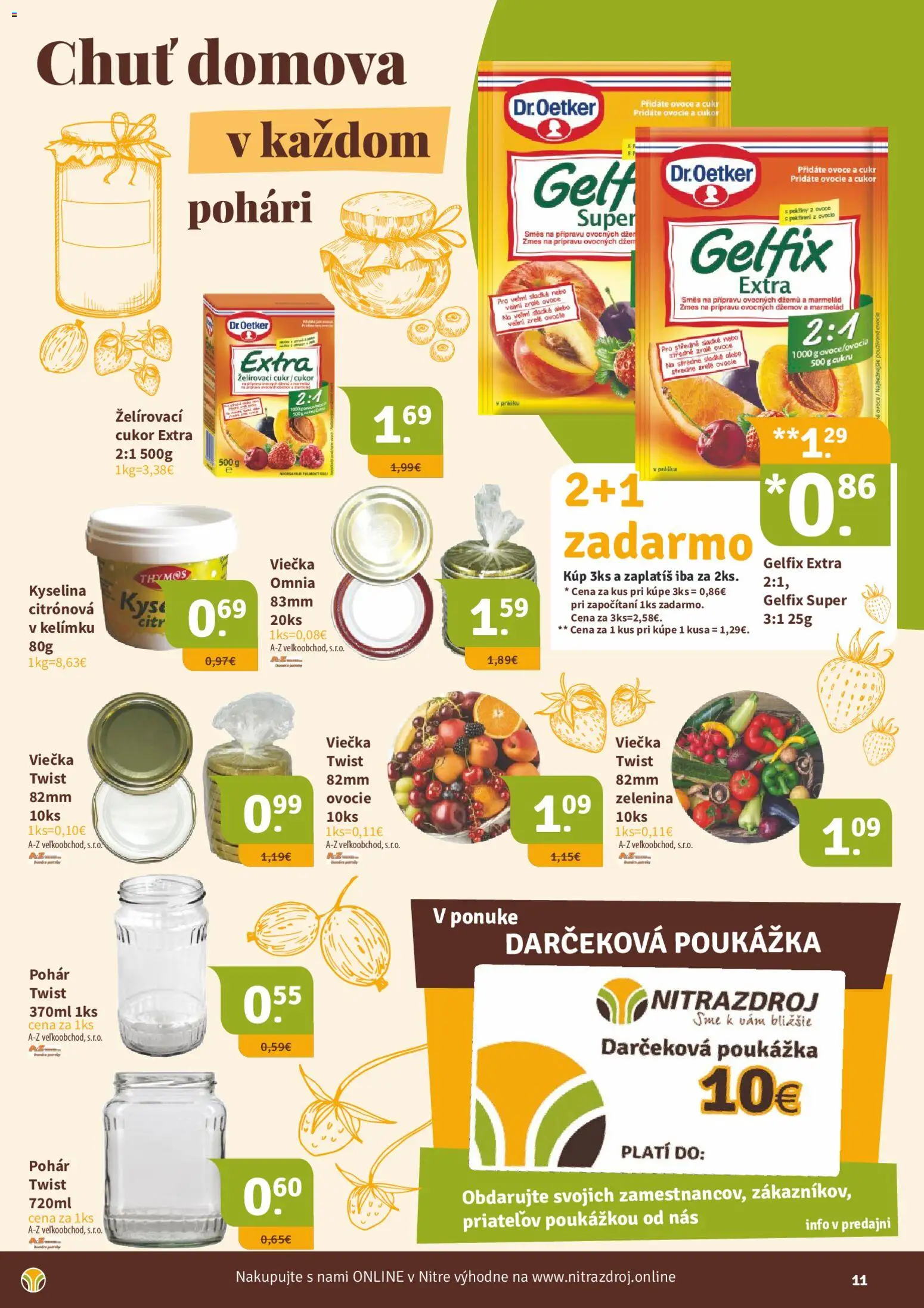 Nové Nitrazdroj akcie – leták je platný od 22.05.2026 | Strana: 11 | Produkty: Cukor, Ovocie
