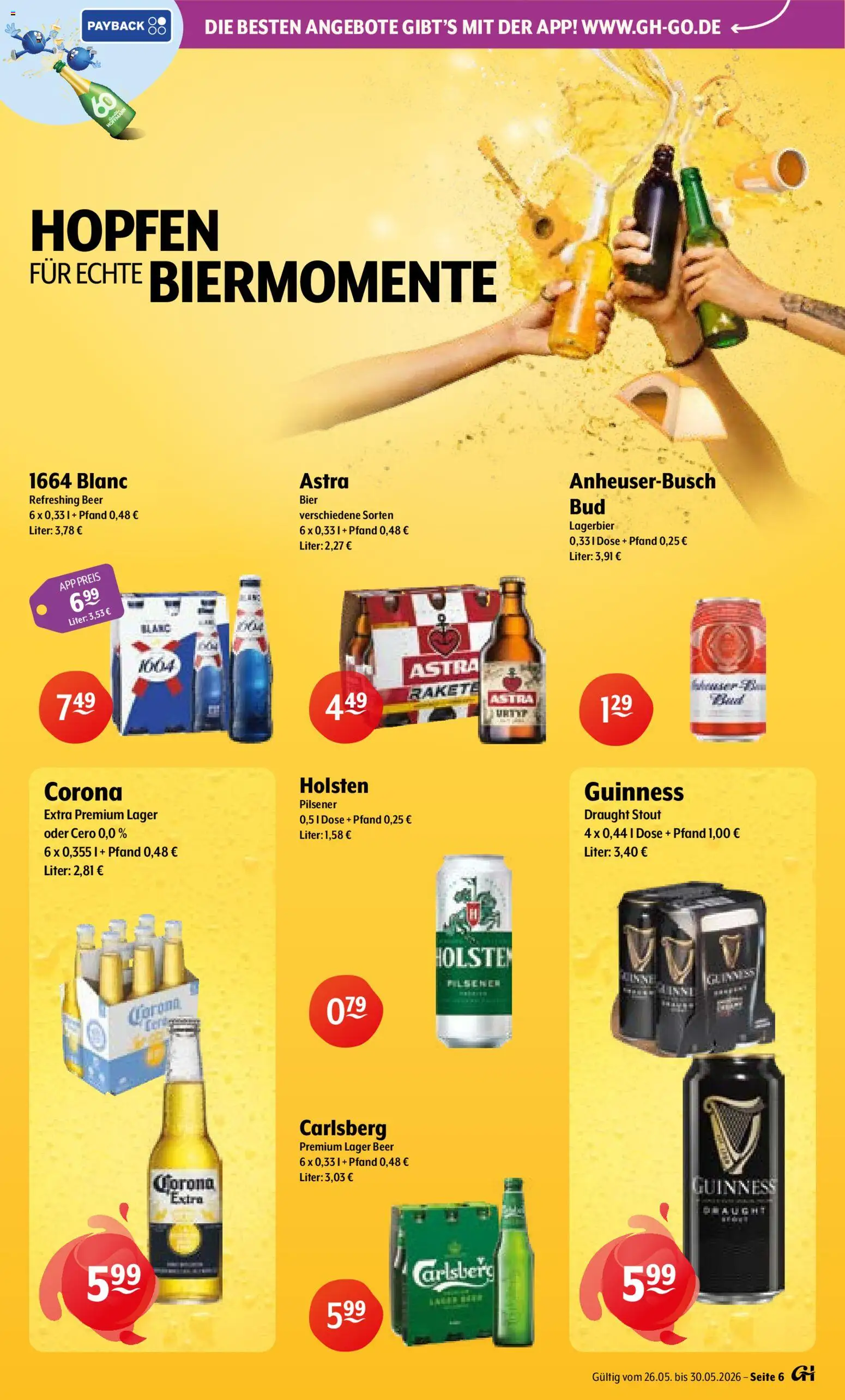 Trink und Spare Prospekt – gültig ab 26.05.2026 | Seite: 6 | Produkte: Carlsberg, Bier, Astra, Holsten