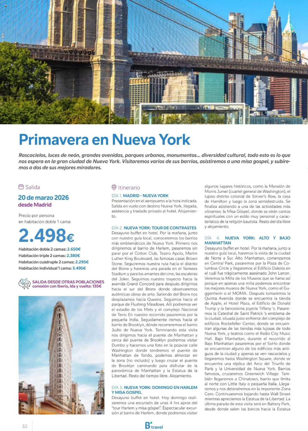 B the travel brand Viajeros Expertos Internacional 2026 │ válido desde el 03/10/2025 | Página: 32 | Productos: General, Radio, Cama