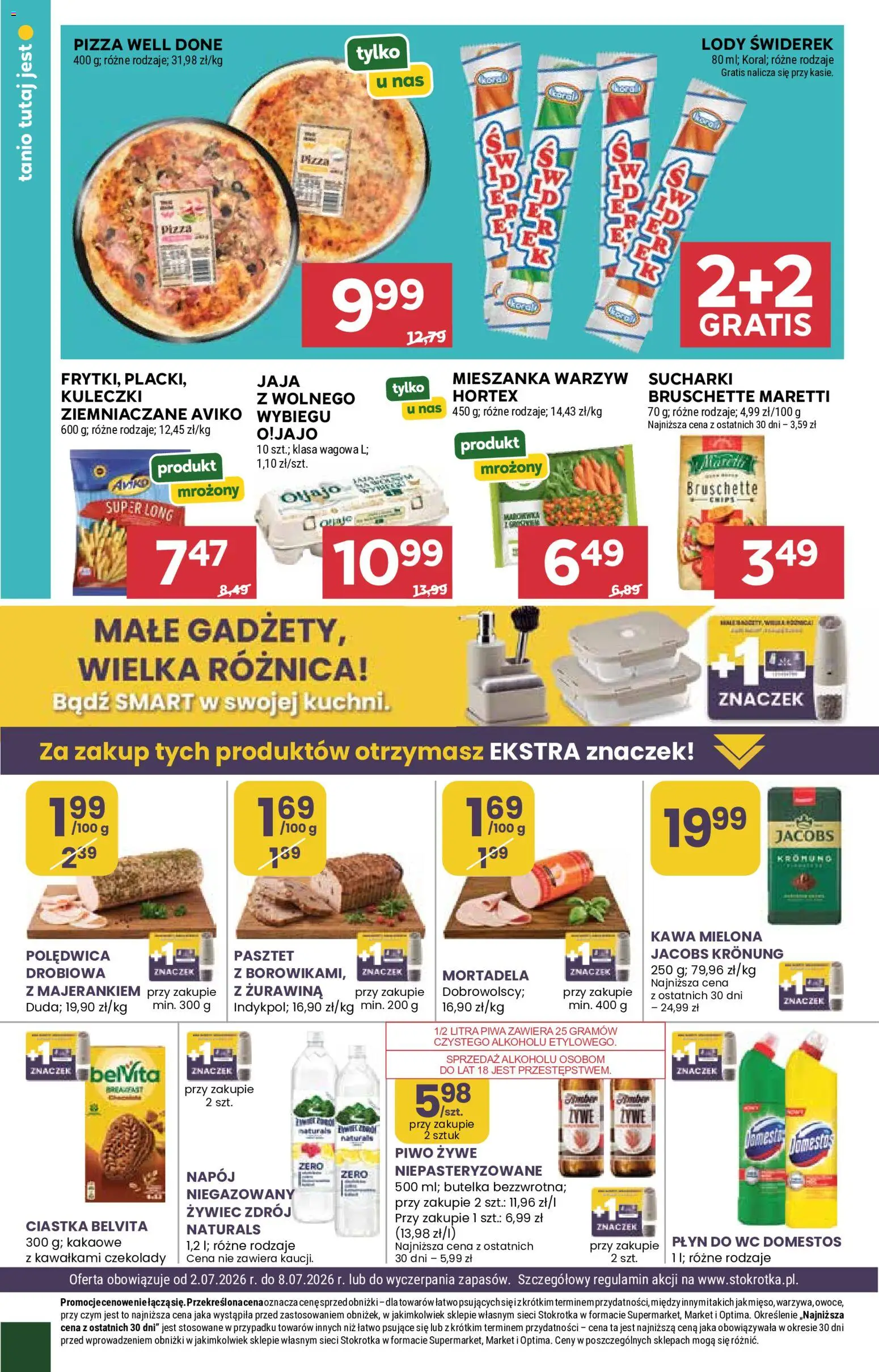 Stokrotka gazetka - Market od 02.07.2026 | Strona: 20 | Produkty: Domestos, Pizza, Płyn do WC Domestos, Lody