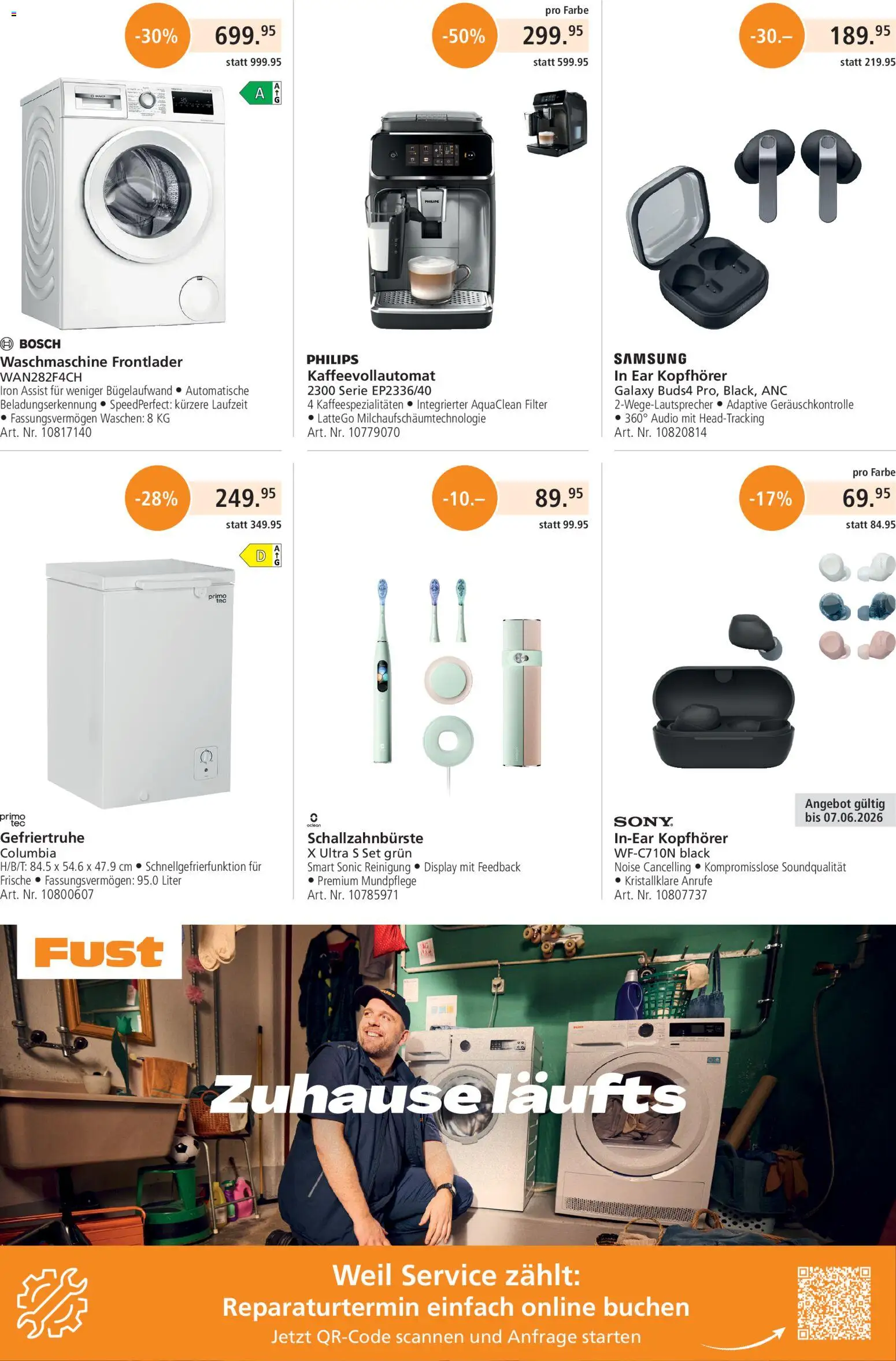Fust aktionen – gültig ab 26.05.2026 | Seite: 40 | Produkte: Audio, In Ear Kopfhörer, Bosch, Philips