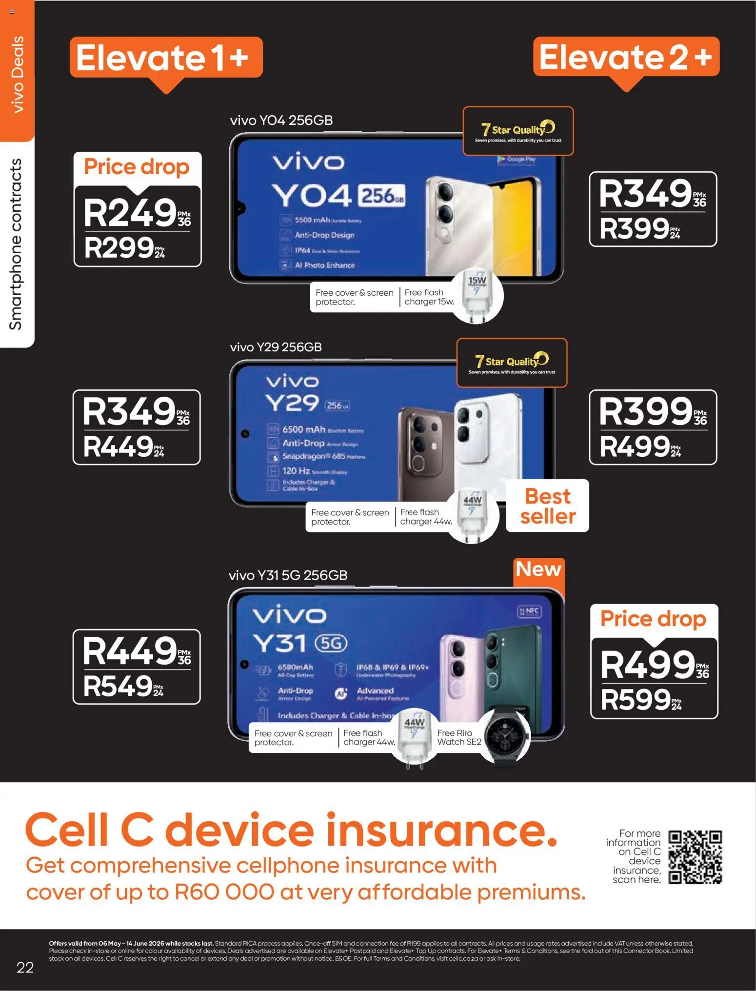 New Cell C catalogue – valid from 06.05.2026 | Page: 24 | Products: Sim, Smartphone, Cable, Battery