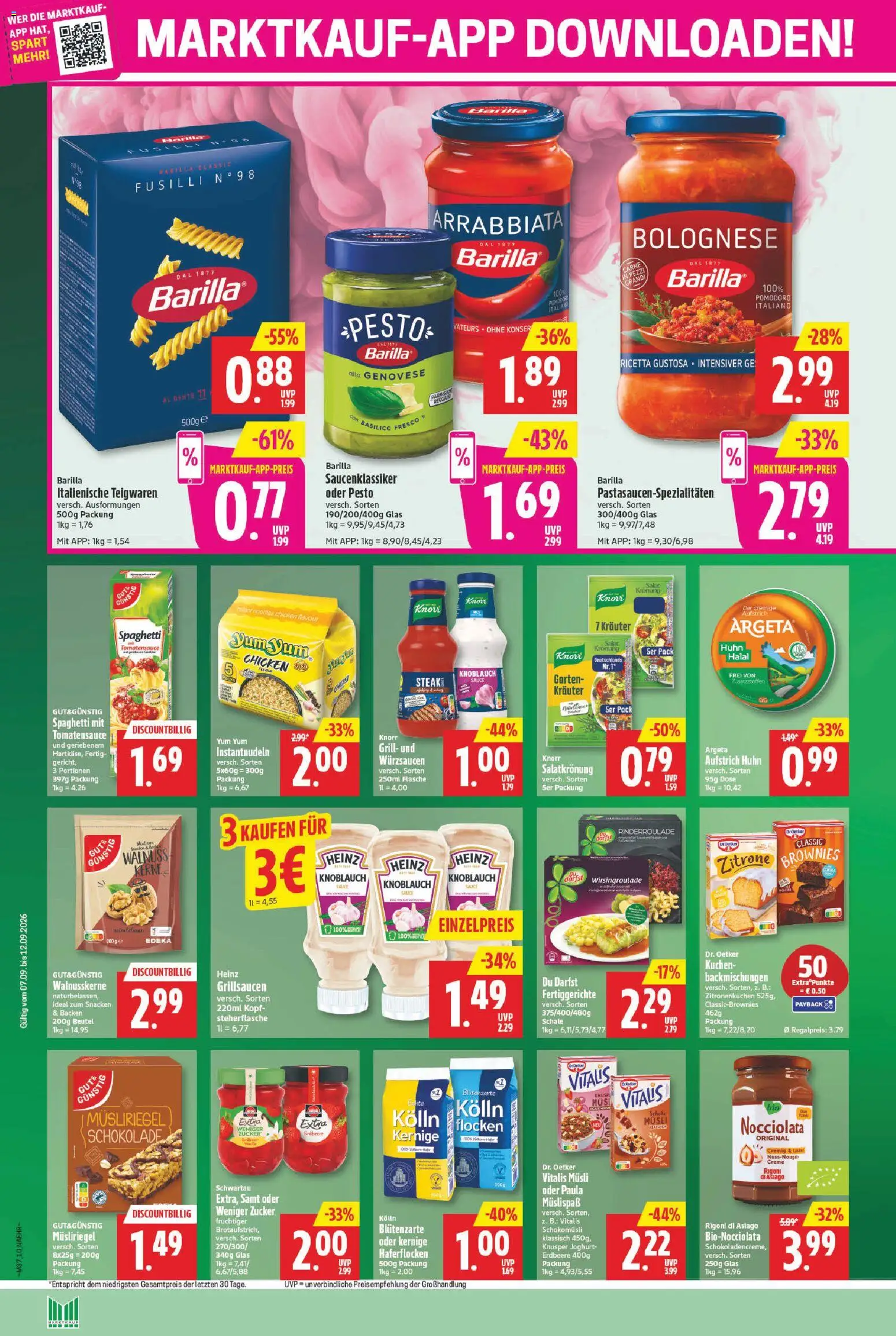 Marktkauf Prospekt – gültig ab 07.09.2026 | Seite: 10 | Produkte: Musli, Kolln, Barilla, Flocken