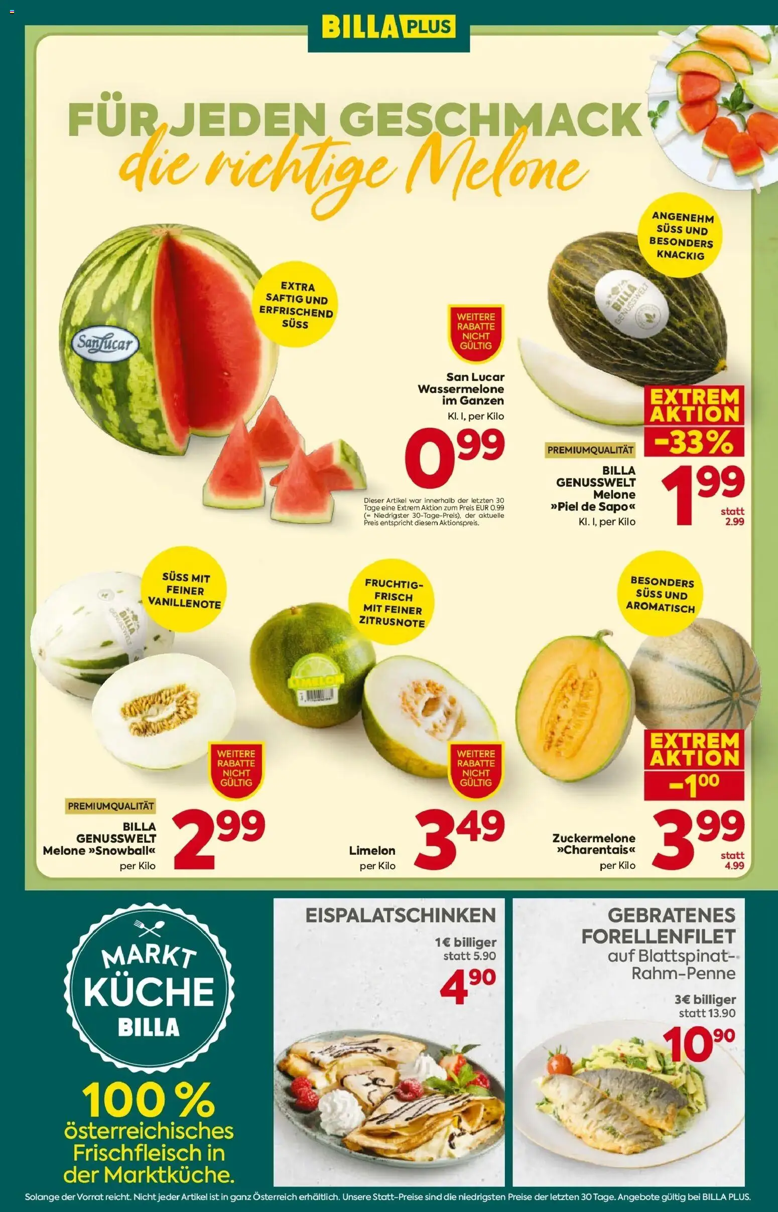 Billa Plus Flugblatt - Wien von 06.08.2026 - Aktuelle Angebote | Seite: 8 | Produkte: Wassermelone, Melone