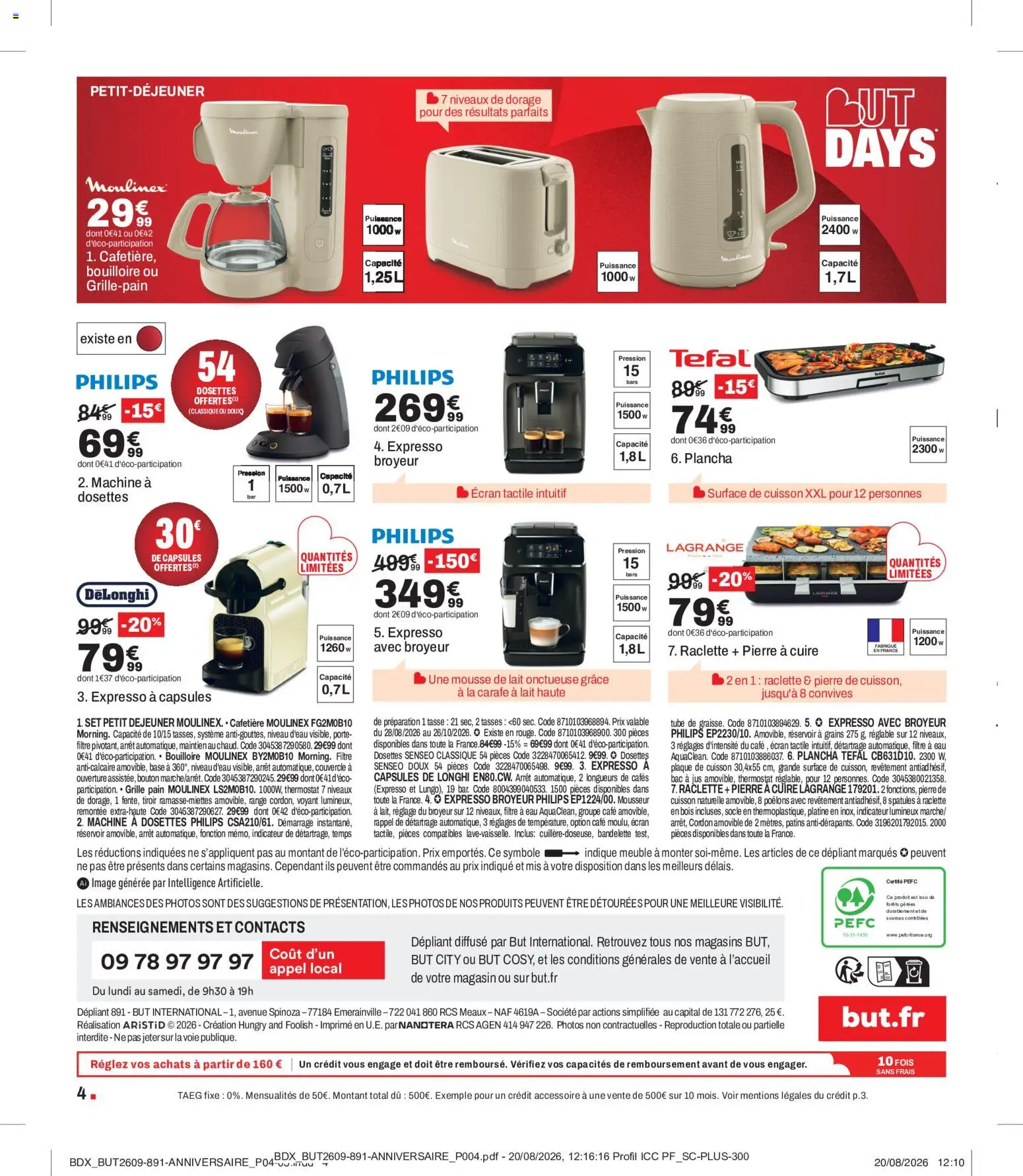 {H1} | Page: 4 | Produits: Mousse, Delonghi, Raclette, Café