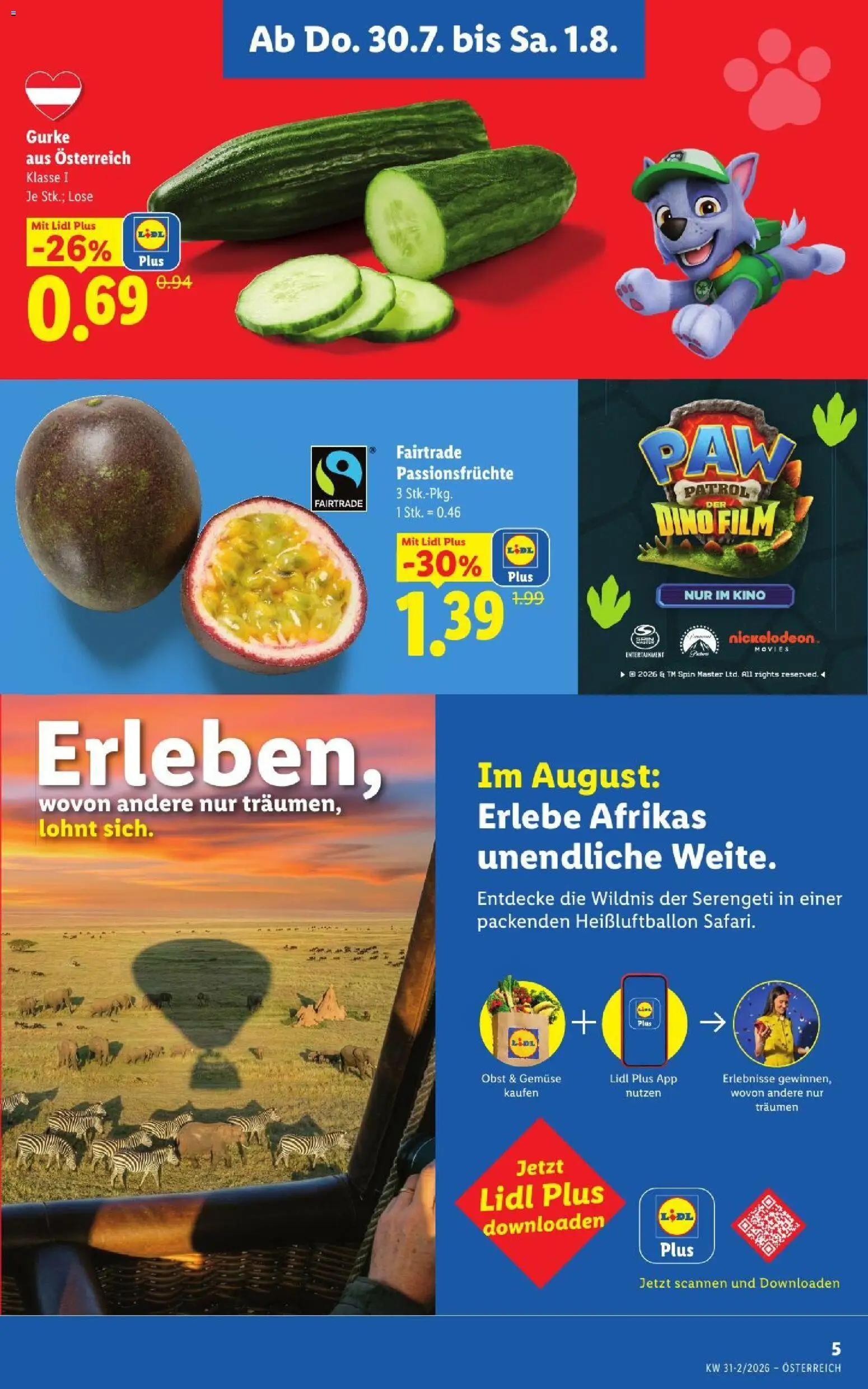 Lidl - Flugblatt gültig ab 30.07.2026 | Seite: 7 | Produkte: Gemüse, Obst, Gurke