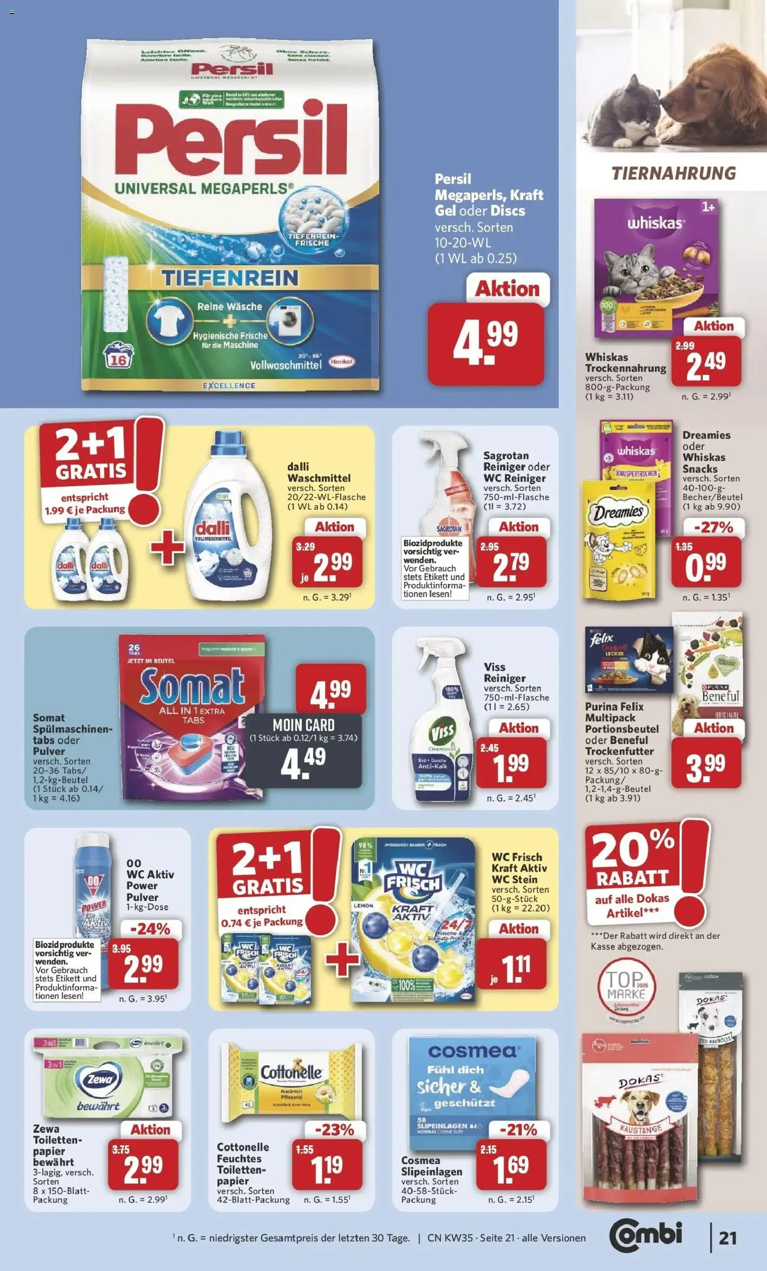 Combi Prospekt Borchen (ab 24.08.2026) zum Blättern | Seite: 27 | Produkte: Spulmaschinen tabs, Waschmittel, WC Stein, Persil