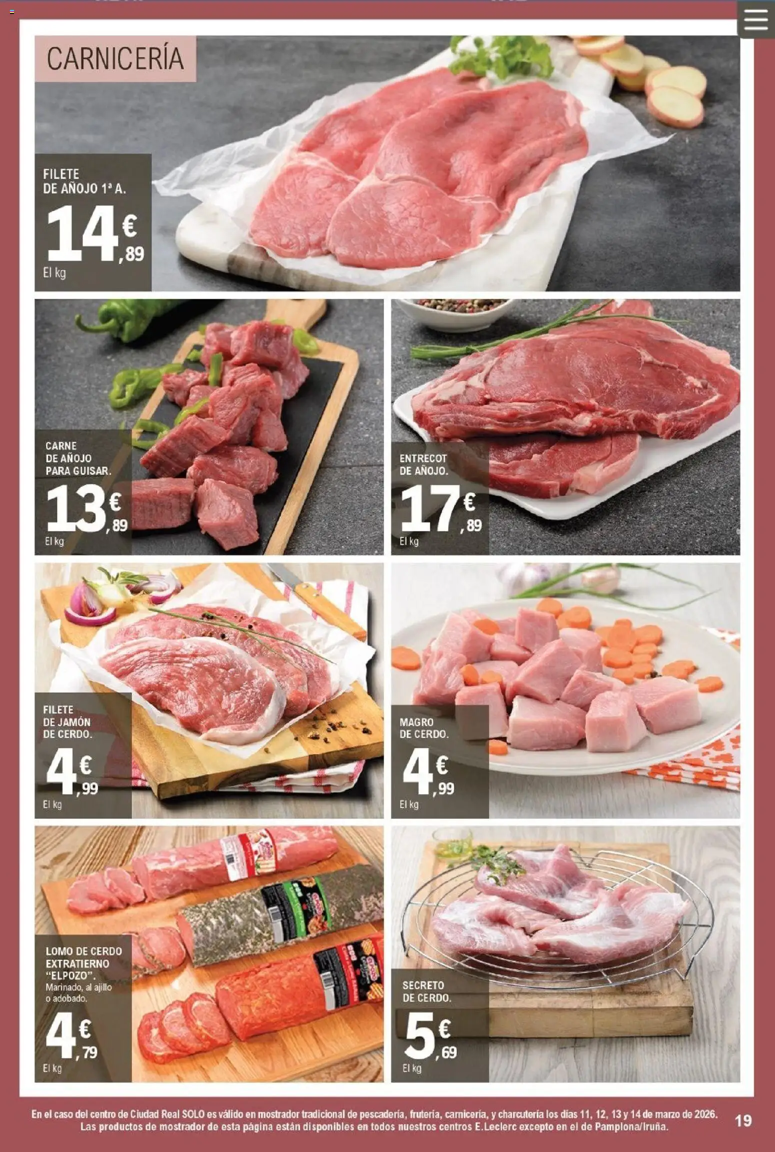 E.Leclerc folleto │ válido desde el 11/03/2026 | Página: 19 | Productos: Jamón, Cerdo, Filete