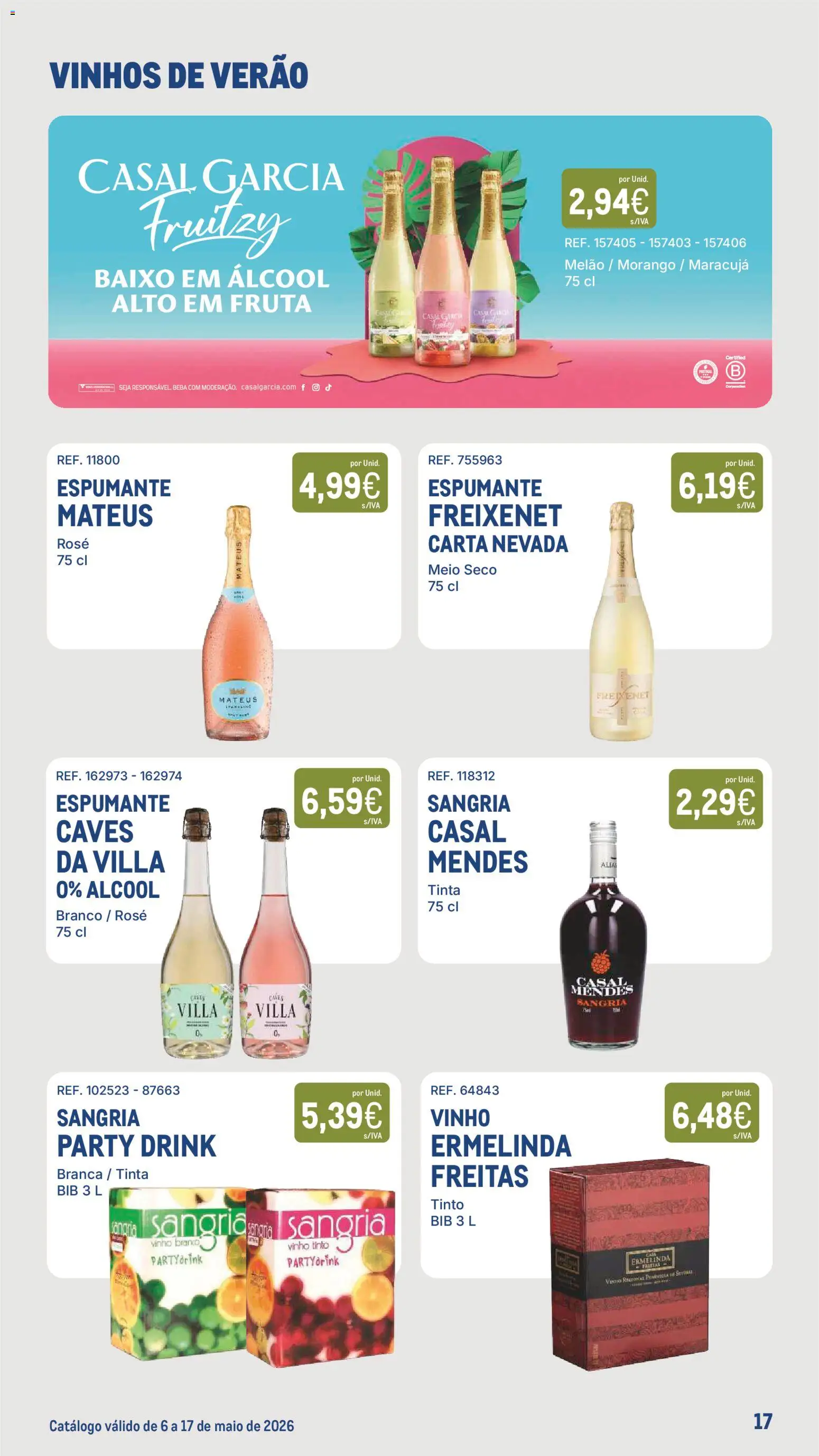 Makro - Especial Vinhos de Verão │ válido de 06.05.2026 | Página: 17 | Produtos: Espumante, Tinta, Vinho, Vinho tinto