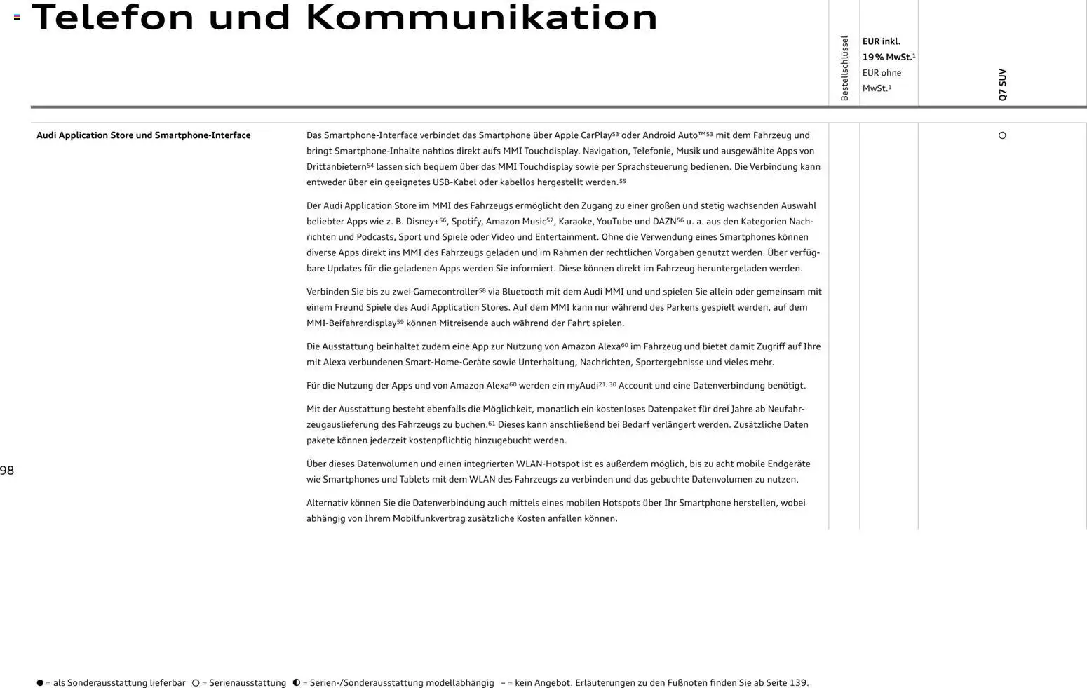 Audi Q7 – gültig ab 23.06.2026 | Seite: 98 | Produkte: Apple, Telefon, Smartphone, Video