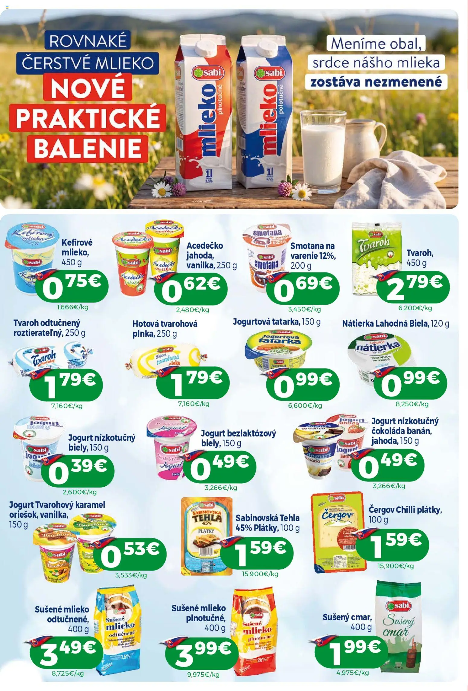 Nové Milk Agro akcie – leták je platný od 19.08.2026 | Strana: 4 | Produkty: Jogurt, Nátierka, Tvaroh, Sušené mlieko