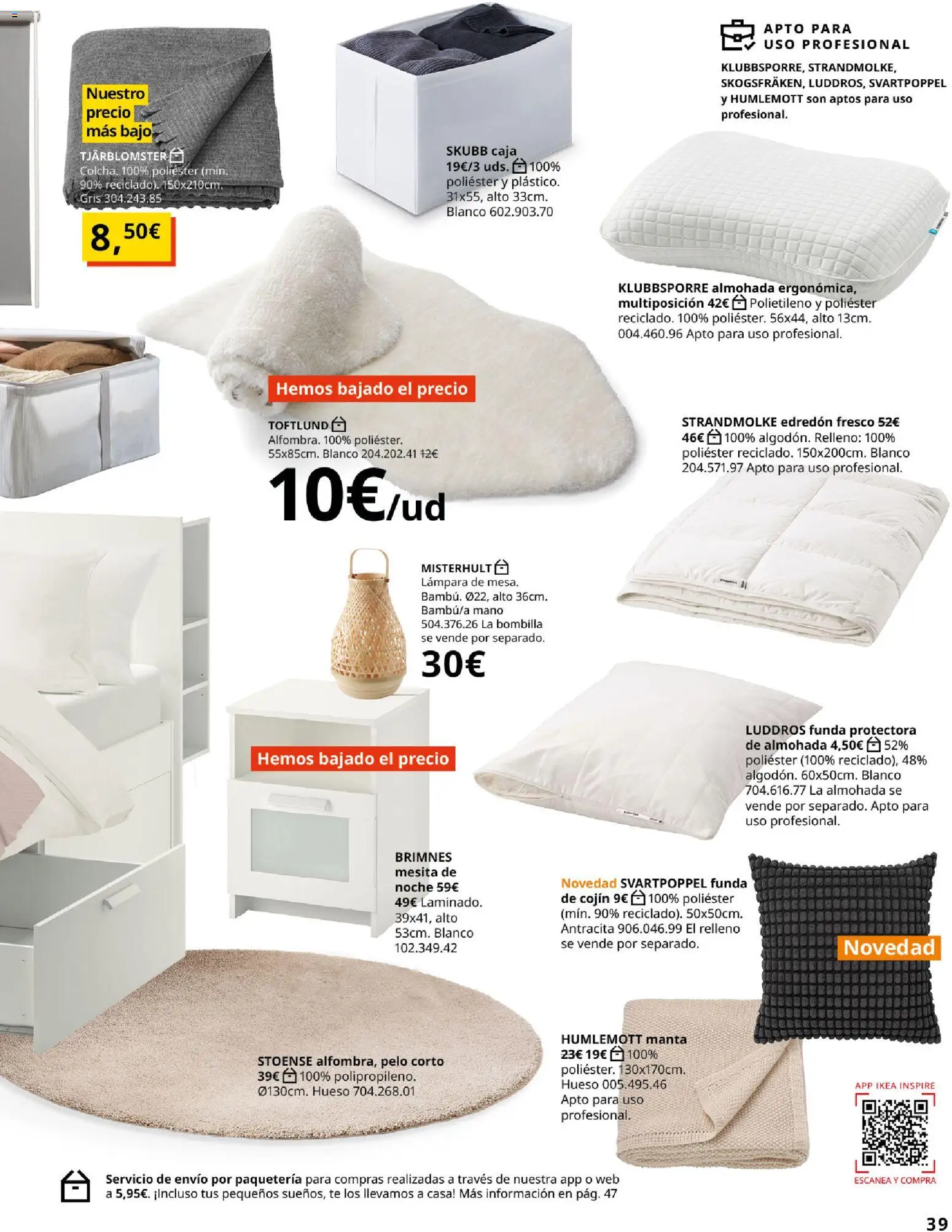 Catálogo IKEA para tu negocio │ válido desde el 01/02/2026 | Página: 39 | Productos: Funda, Almohada, Cojín, Lámpara