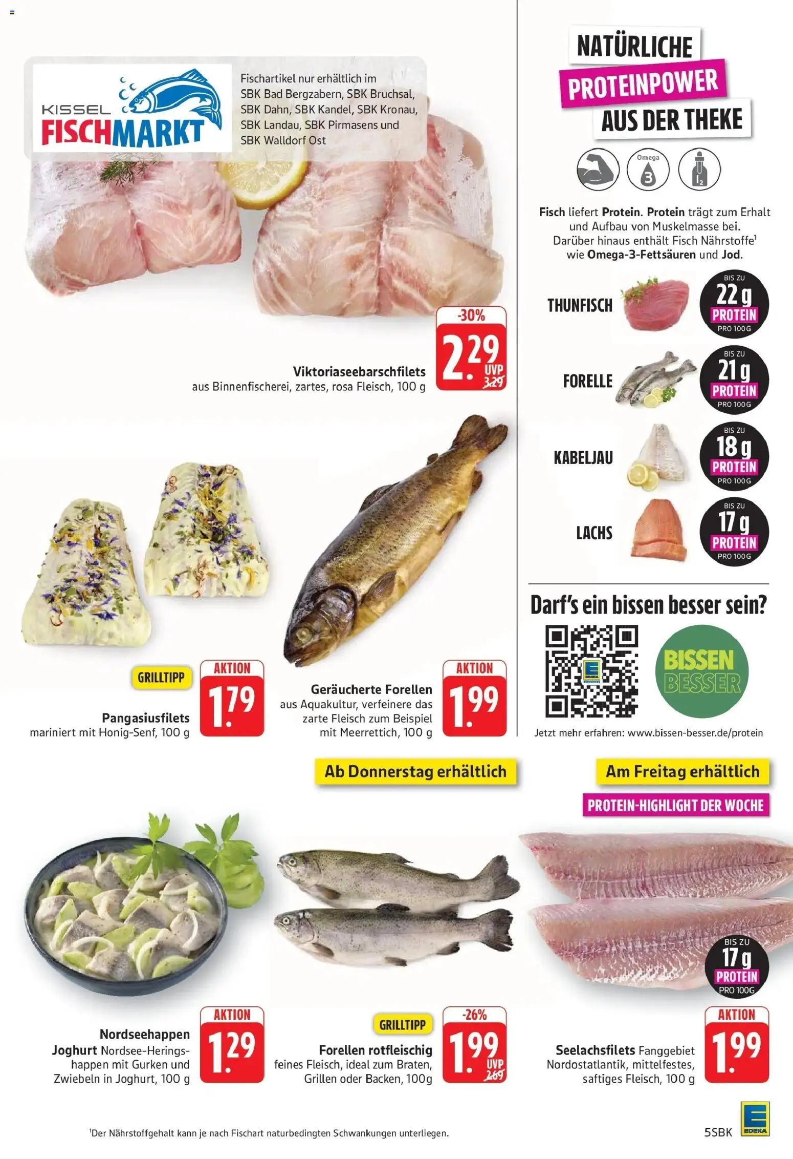 E center Prospekt Bruchsal (ab 24.08.2026) zum Blättern | Seite: 5 | Produkte: Joghurt, Theke, Fisch, Lachs