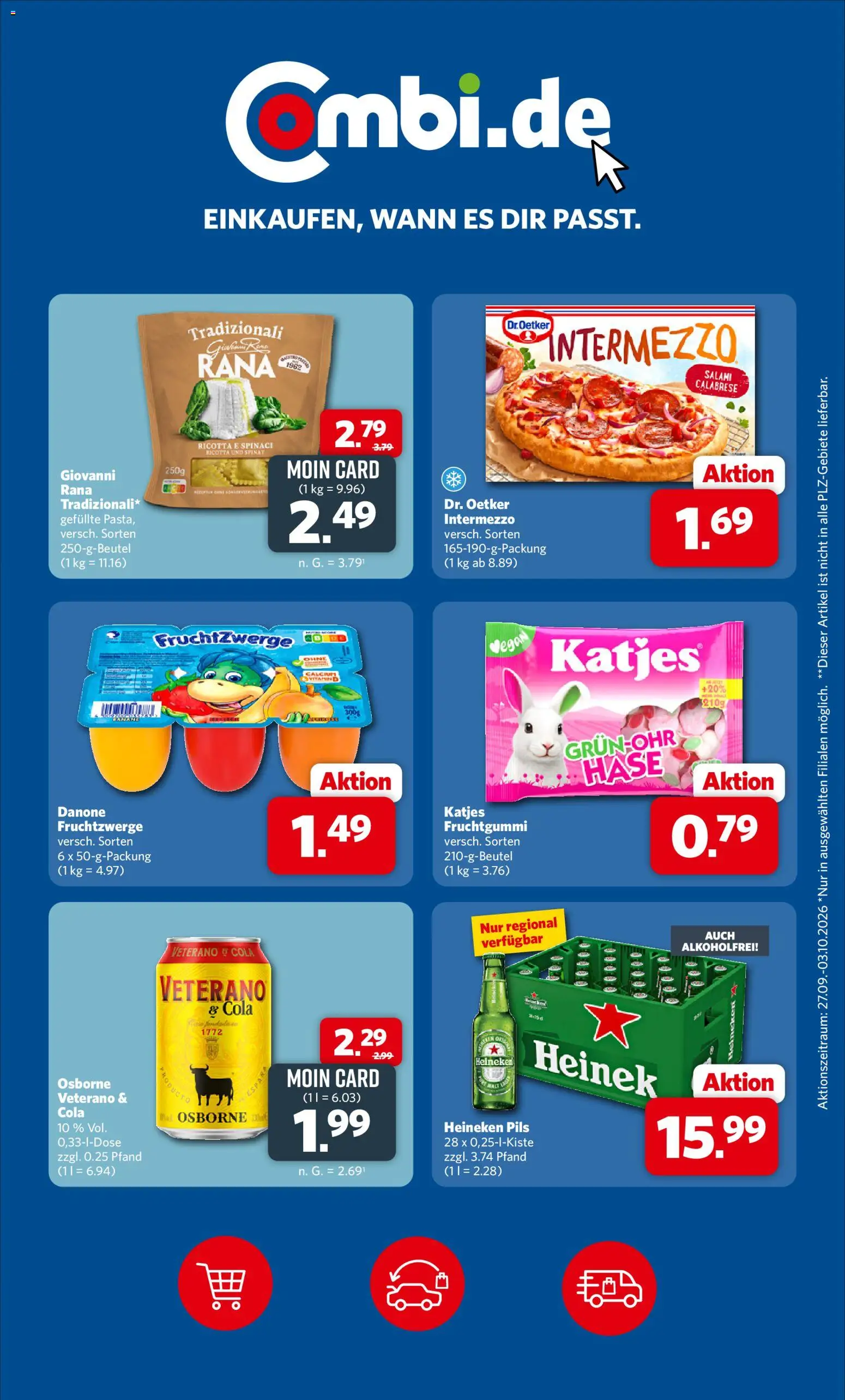 Combi Prospekt – gültig ab 28.09.2026 | Seite: 33 | Produkte: Osborne, Fruchtzwerge, Katjes, Salami
