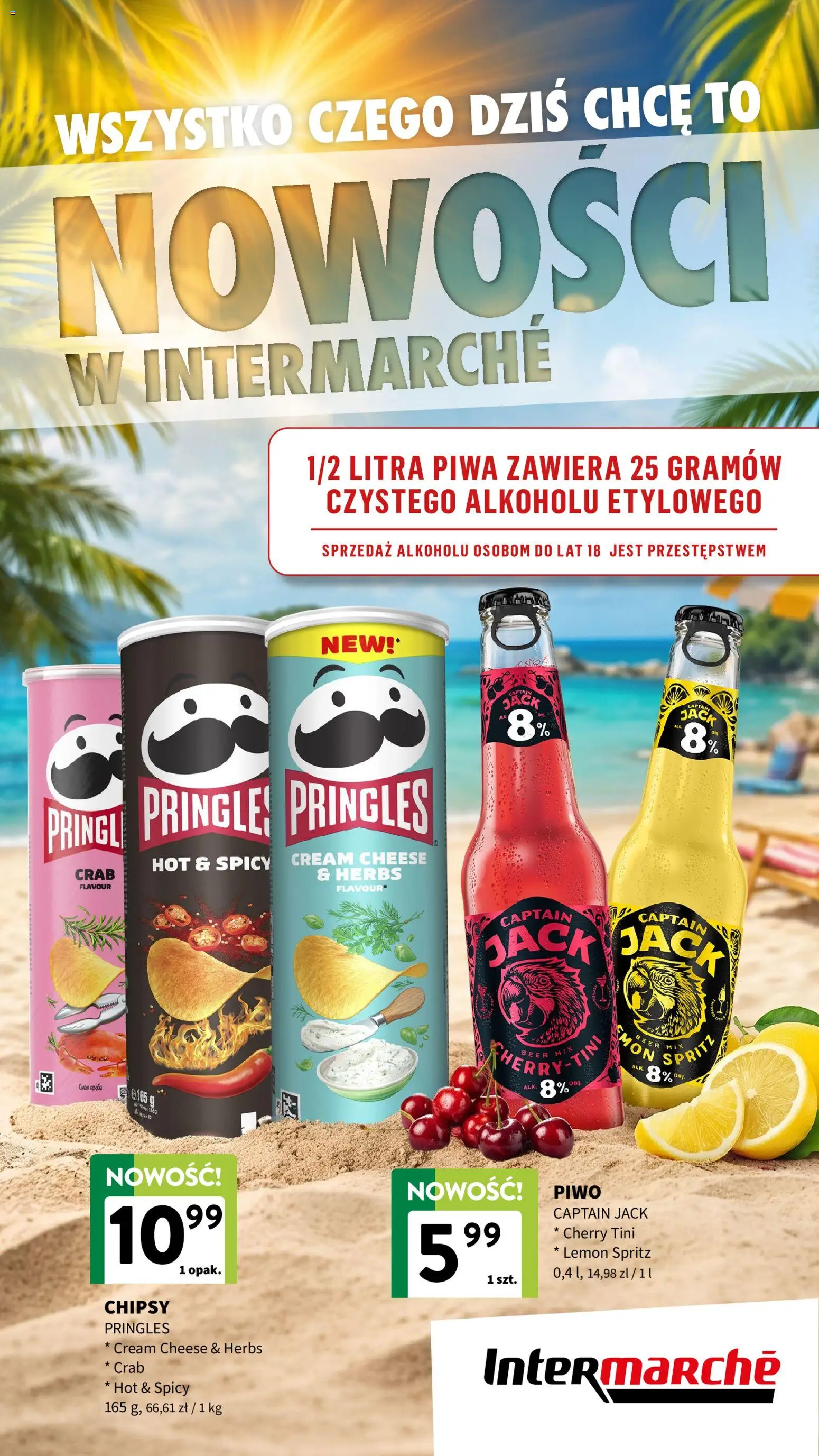 Intermarche gazetka - Nowości od 16.07.2026 | Strona: 1 | Produkty: Chipsy, Chipsy pringles, Piwo, Pringles