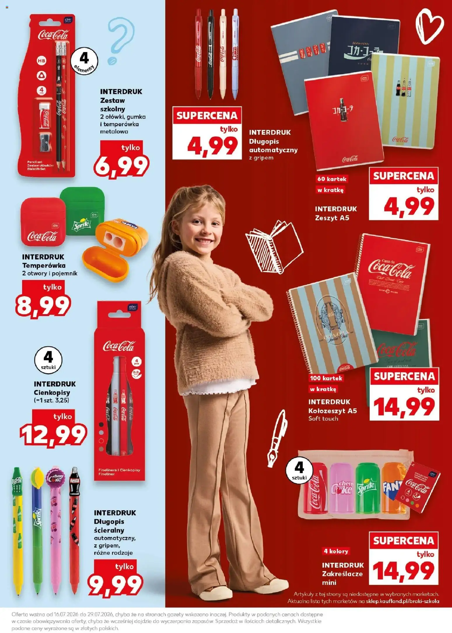 Kaufland gazetka - Katalog artykułów szkolnych od 16.07.2026 | Strona: 21 | Produkty: Temperówka, Notebook, Coca cola, Gazety