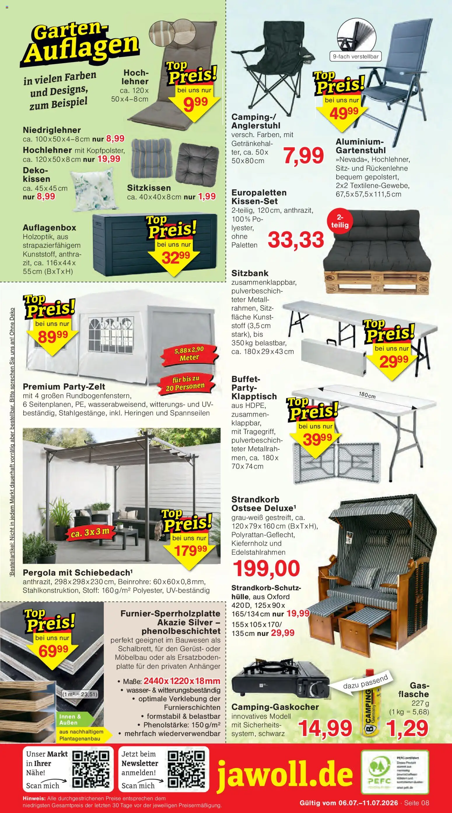 Wiglo Wunderland Prospekt – gültig ab 06.07.2026 | Seite: 8 | Produkte: Sitzbank, Kissen, Wasser