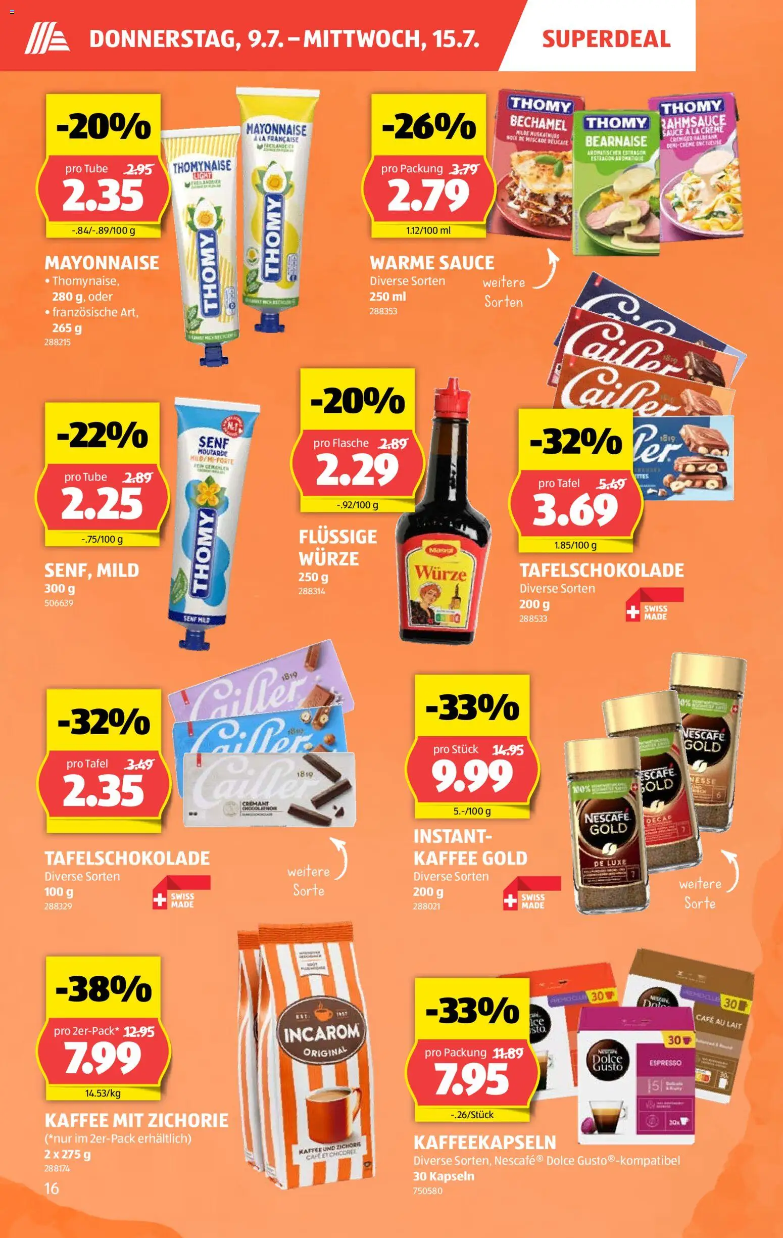 Aldi aktionen – gültig ab 09.07.2026 | Seite: 16 | Produkte: Kaffee, Mayonnaise, Creme
