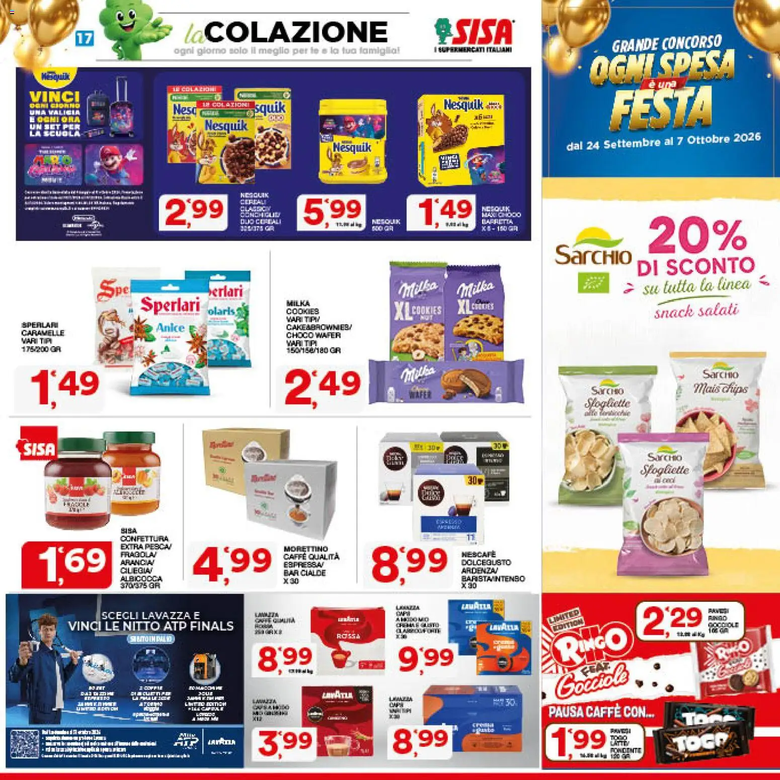 Volantino SISA del 24/09/2026 | Pagina: 17 | Prodotti: Cereali, Cialde, Lavazza, Nescafé