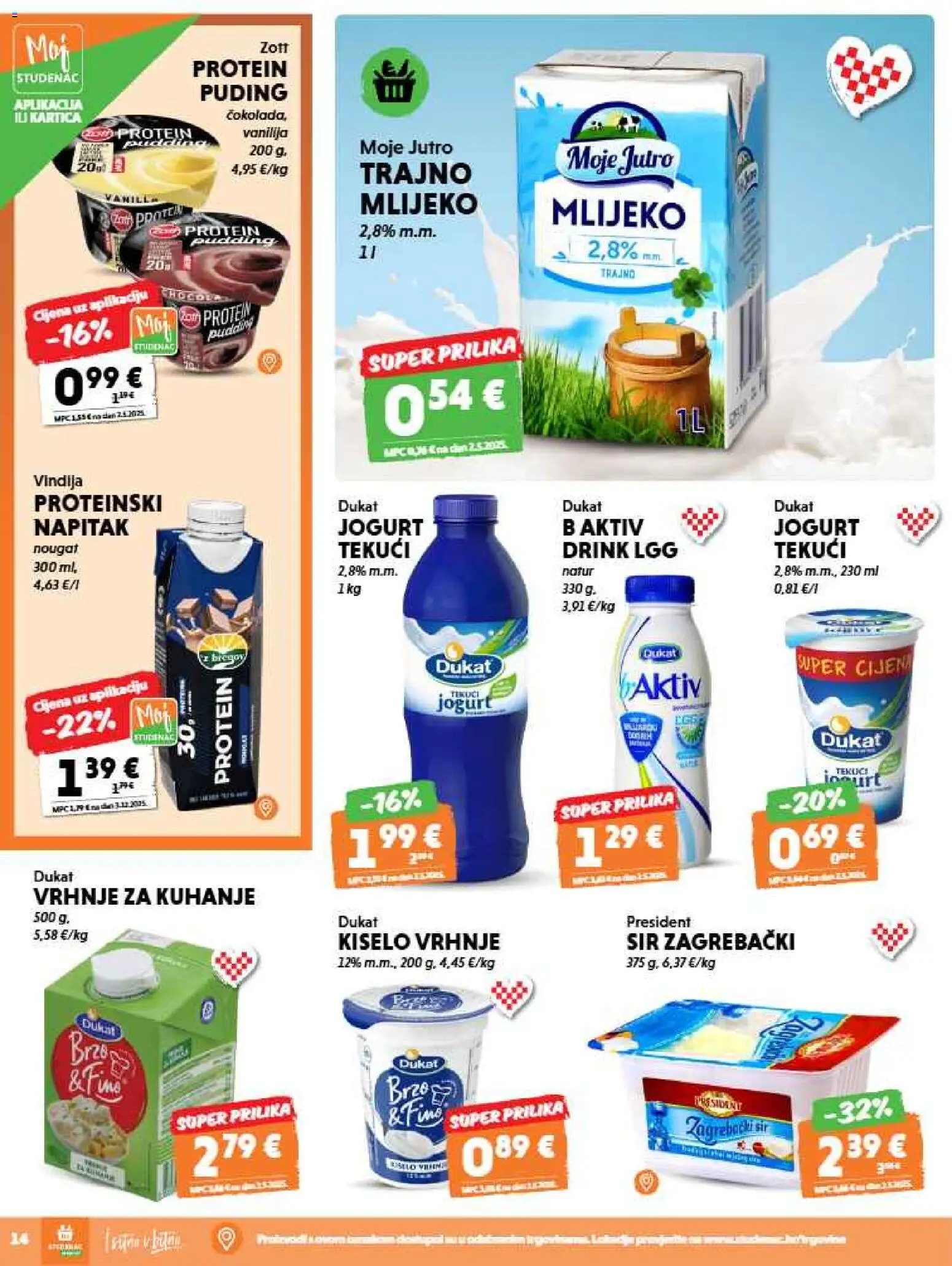 Studenac katalog | vrijedi od 20.05.2026 | Stranica: 14 | Proizvodi: Vindija, Jogurt, Puding, Kiselo vrhnje