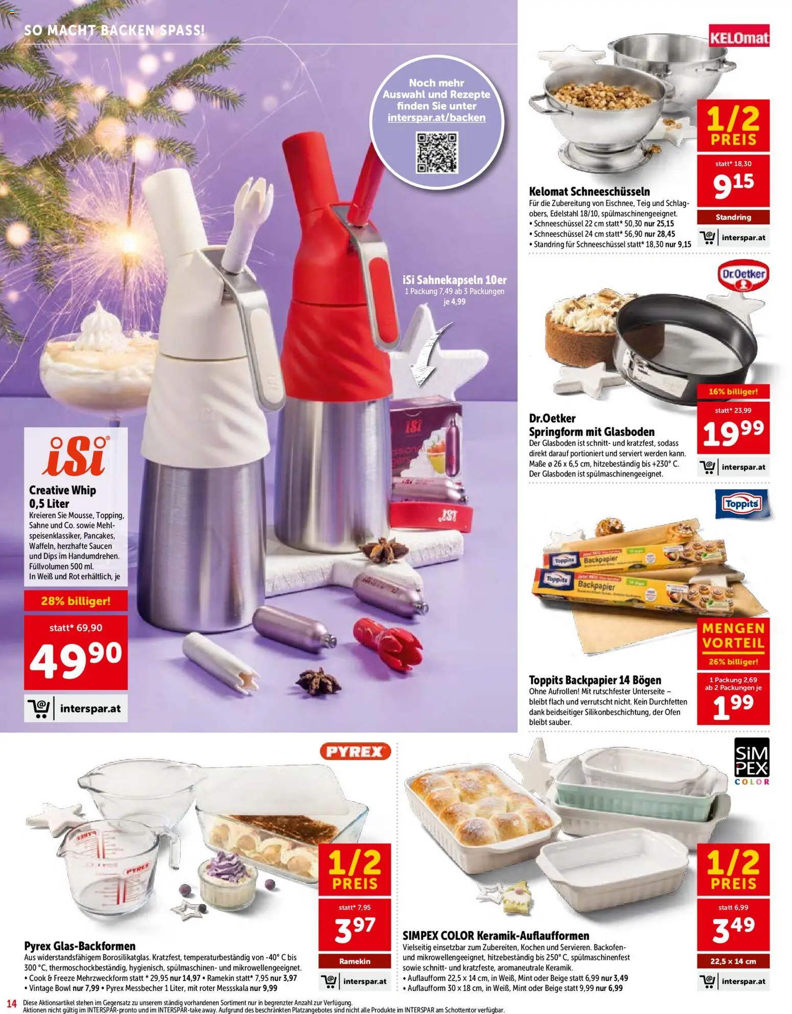 Interspar Sonderfolder Backen gültig ab 01.10.2026 | Seite: 14 | Produkte: Sahne, Ofen, Mehl