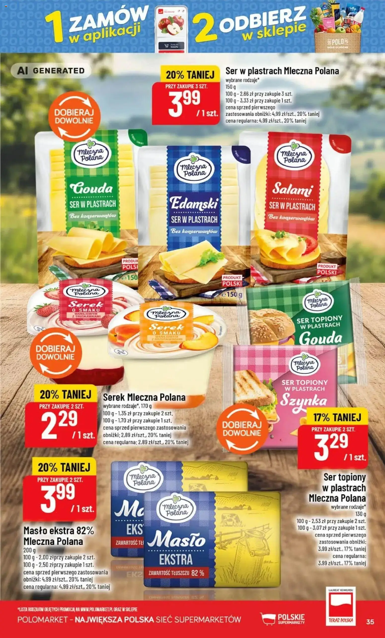 Nowa POLOmarket gazetka od jutra 09.09.2026 | Strona: 35 | Produkty: Ser w plastrach, Ser topiony, Szynka, Salami
