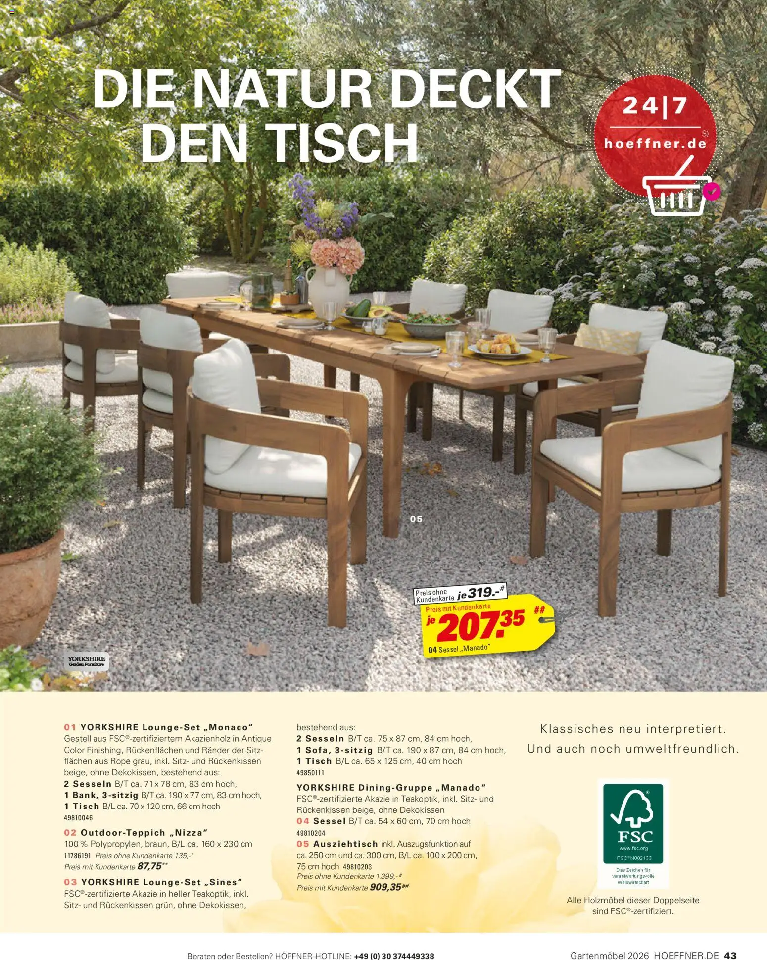 Höffner Prospekt Gartenmöbel – gültig ab 27.03.2026 | Seite: 43 | Produkte: Sessel, Tisch