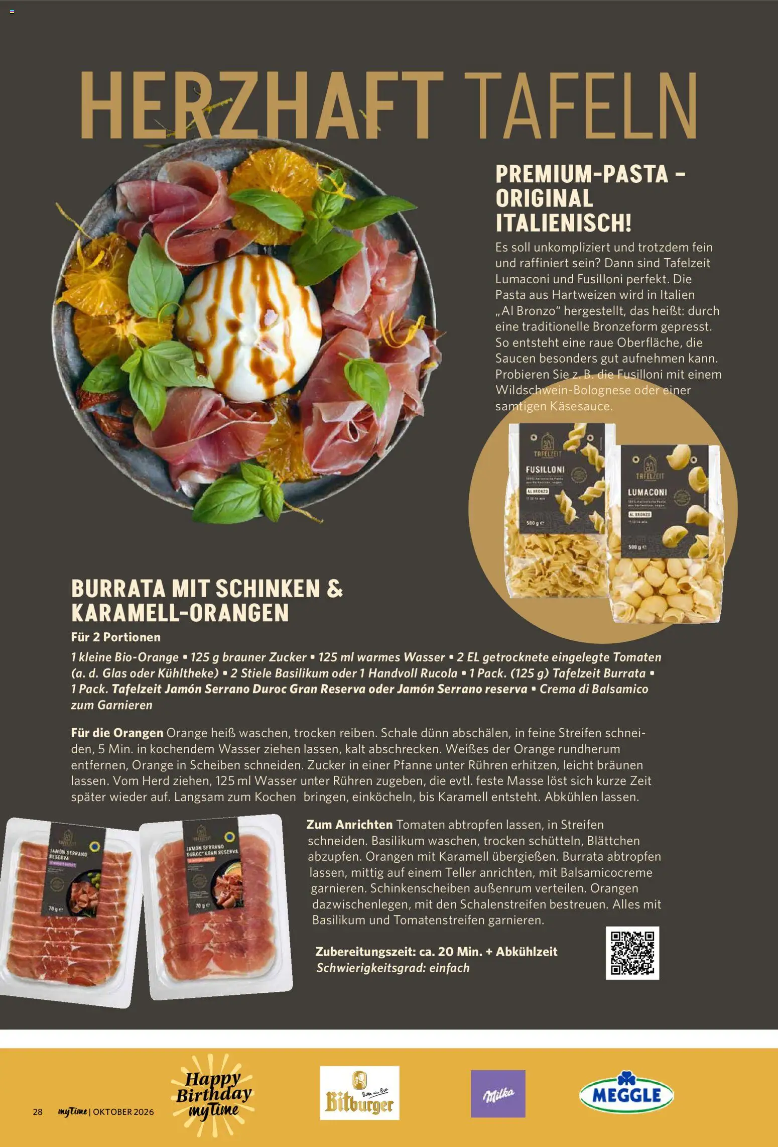 Famila Nordwest myTime Oktober 2026 – gültig ab 01.10.2026 | Seite: 28 | Produkte: Bitburger, Balsamico, Tomaten, Pasta