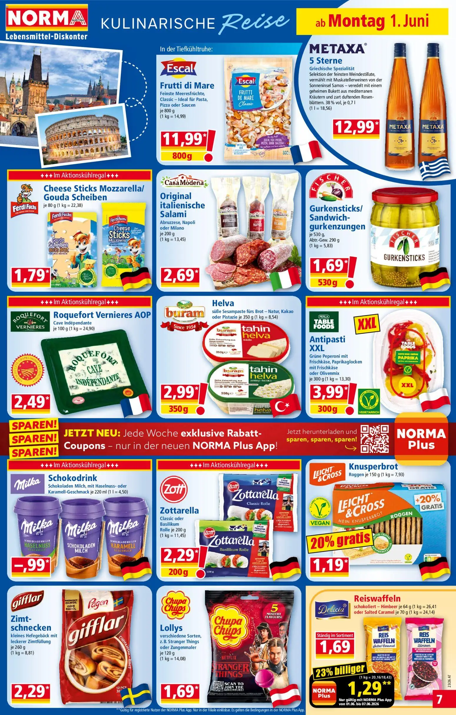 Norma Flugblatt gültig ab 01.06.2026 | Seite: 7 | Produkte: Milch, Brot, Salami, Reis