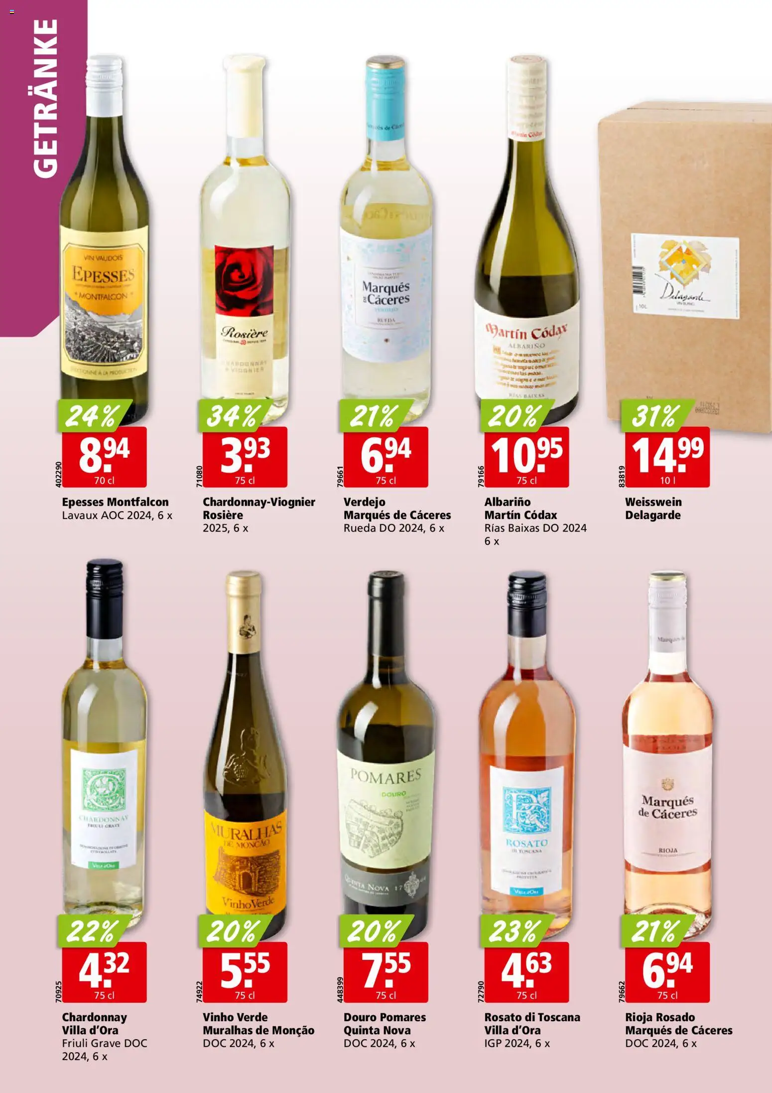 Aligro aktionen Schlieren, Gossau SG, Frauenfeld, Rapperswil-Jona, Sargans, Bern – gültig ab 11.05.2026 | Seite: 24 | Produkte: Weißwein