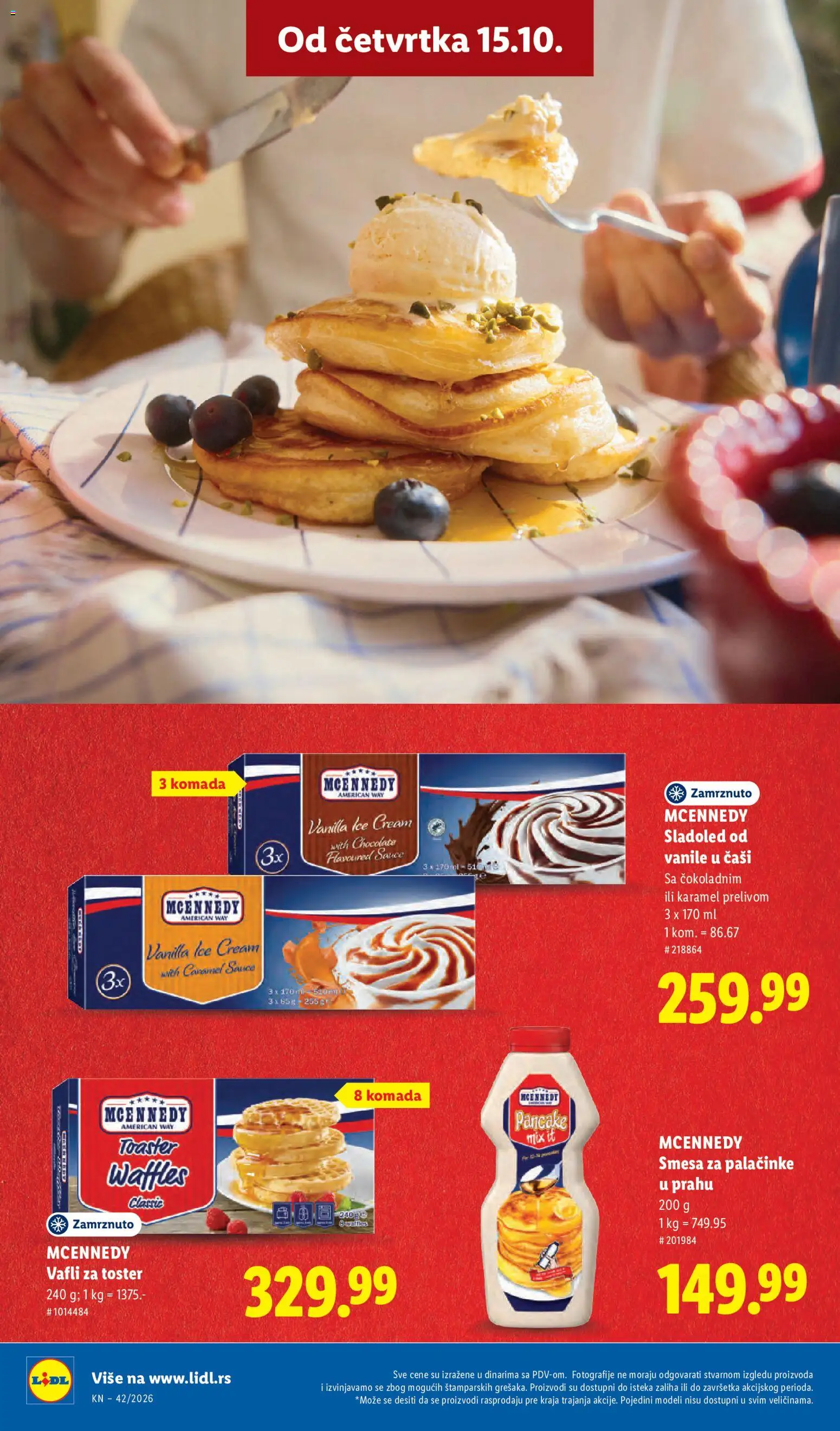 Lidl katalog - važi od 15.10.2026 | Strana: 56 | Proizvode: Sladoled, Toster, Palačinke