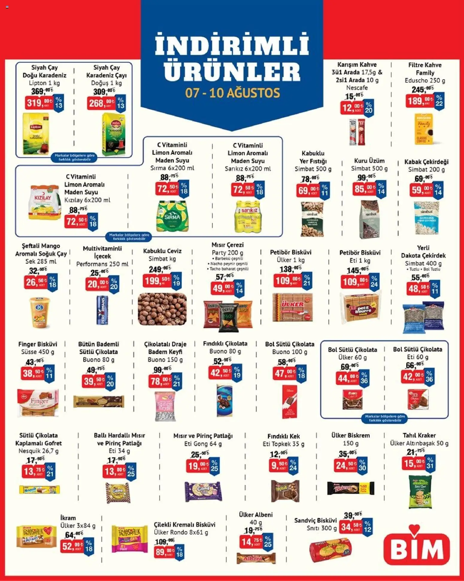 BİM - İndirimli Ürünler - 07 Ağustos 2026 tarihinden itibaren geçerlidir | Sayfa: 3 | Ürünler: Çay, Badem, Mango, Maden suyu