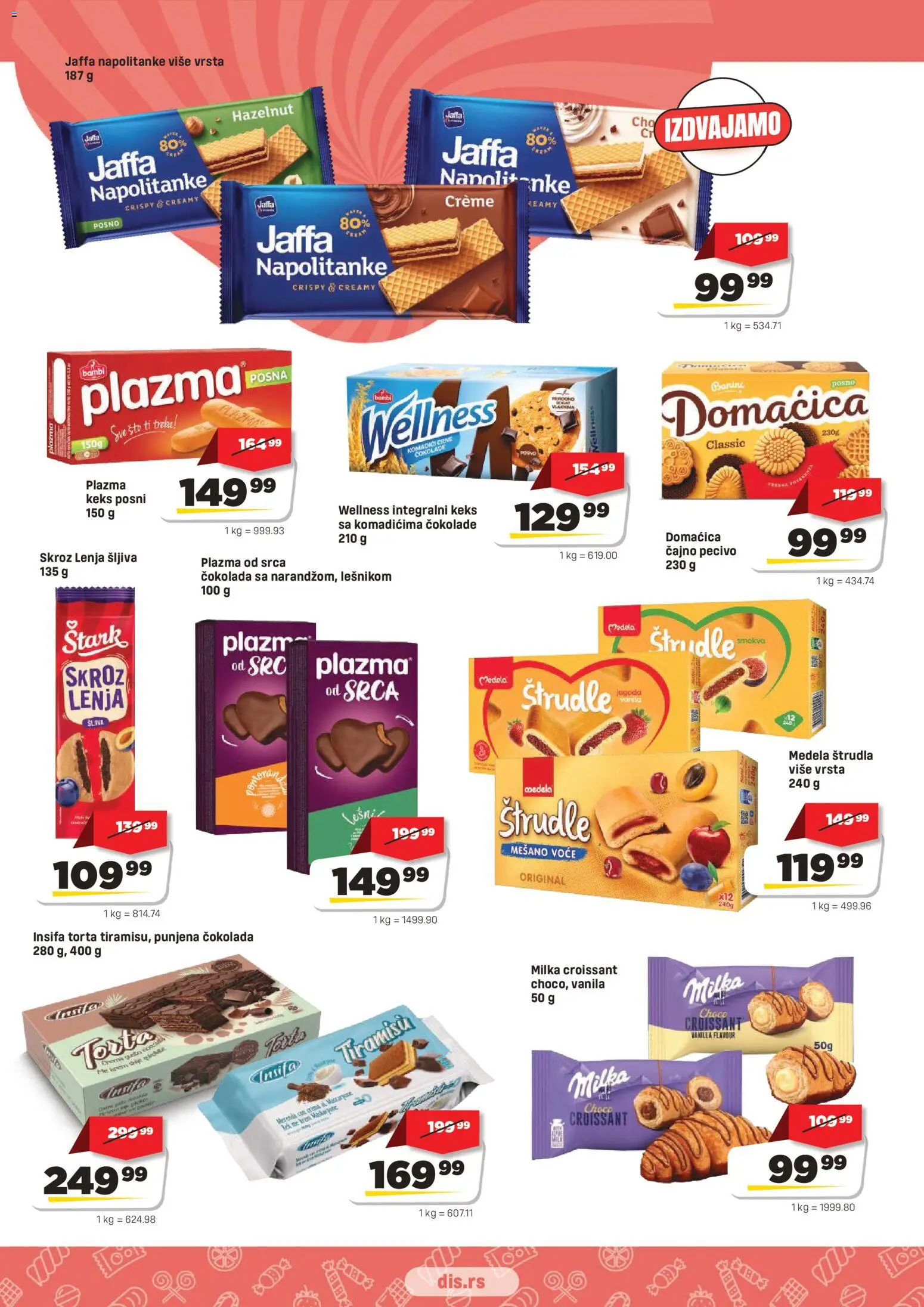 Super DIS katalog - važi od 13.08.2026 | Strana: 13 | Proizvode: Keks, Sto, Šljiva, Tiramisu