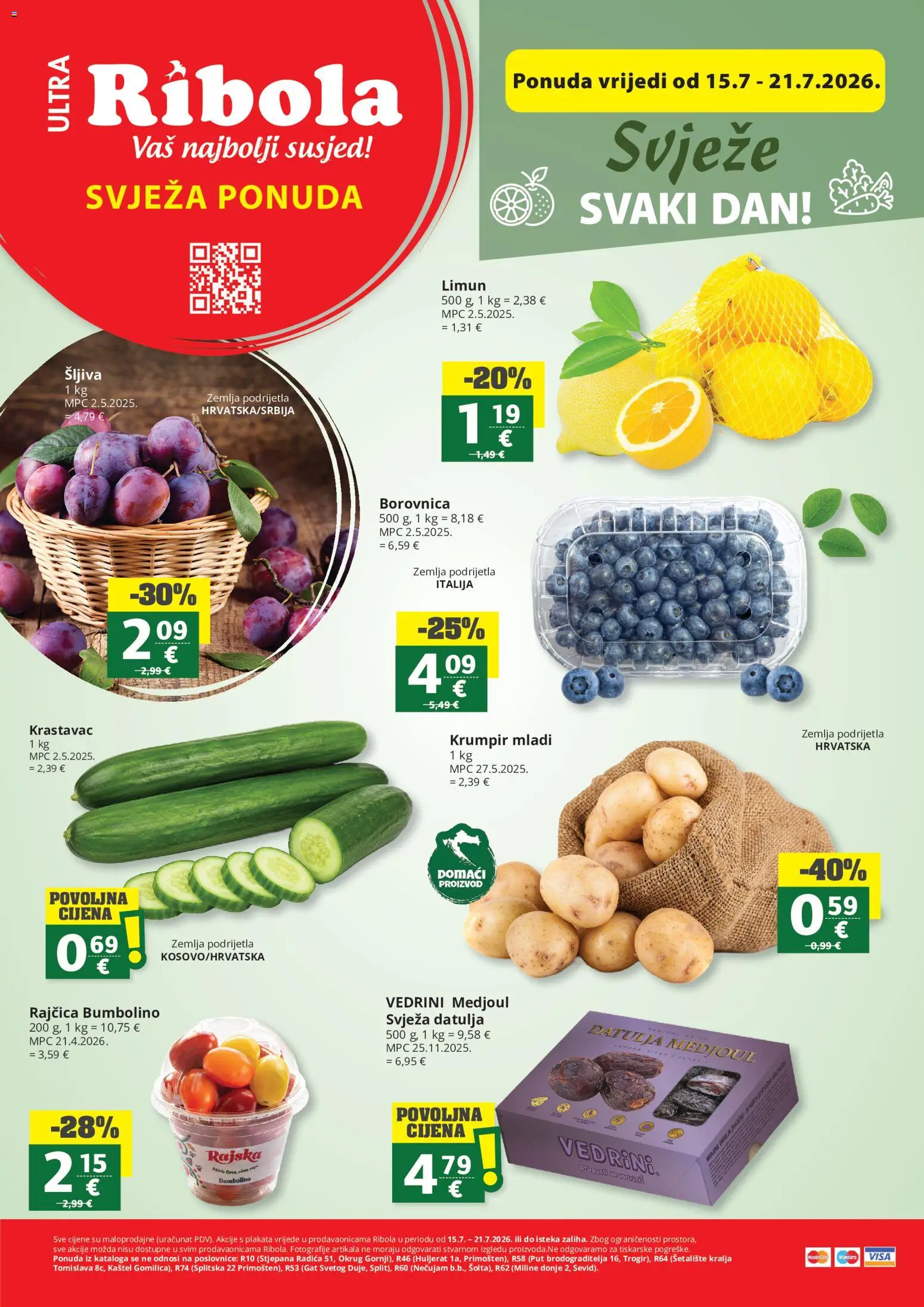 Ribola katalog | vrijedi od 15.07.2026 | Stranica: 1 | Proizvodi: Šljiva, Limun, Borovnica, Rajčica