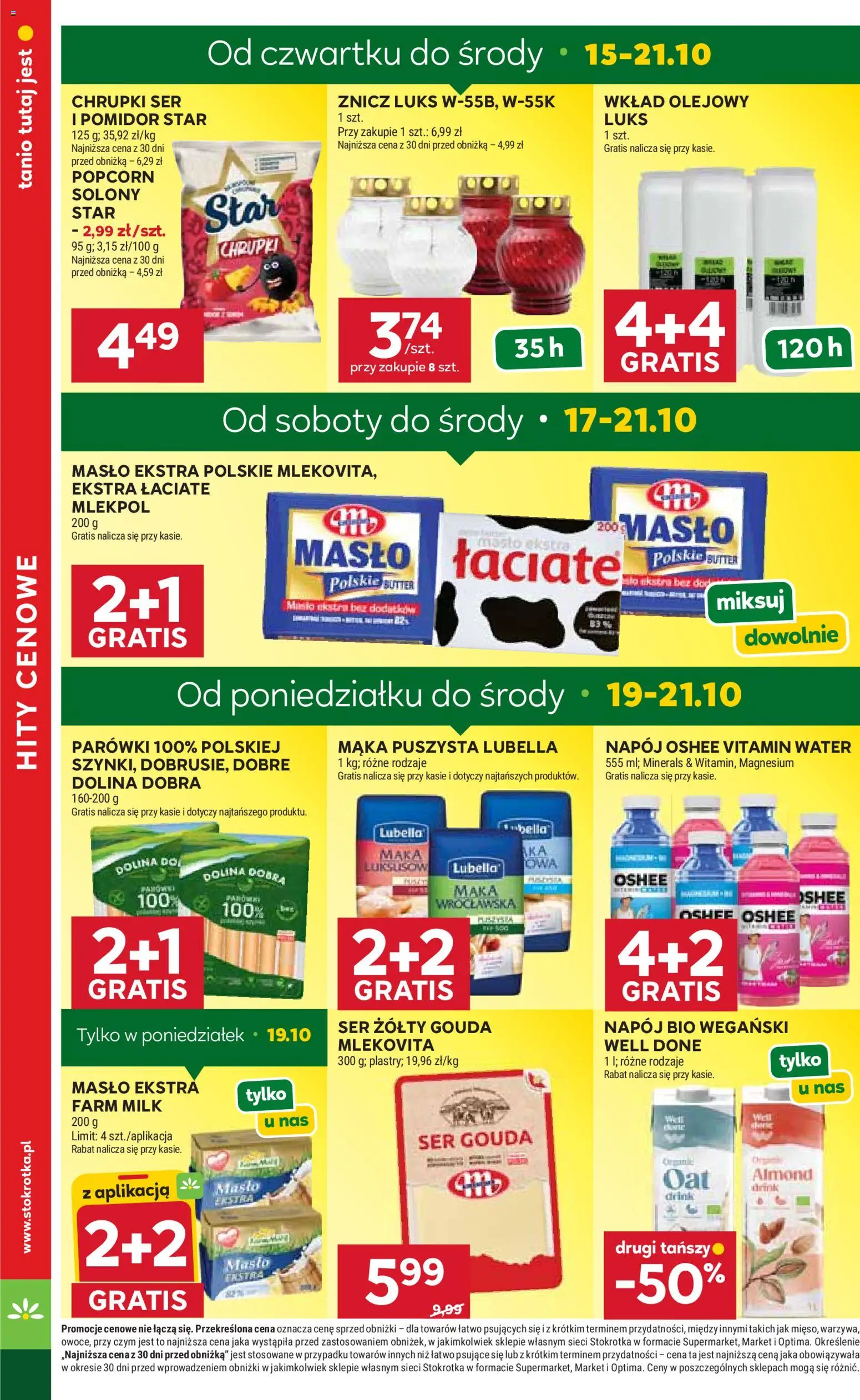 Stokrotka gazetka - Market od 15.10.2026 | Strona: 4 | Produkty: Ser żółty, Chrupki, Warzywa, Mąka