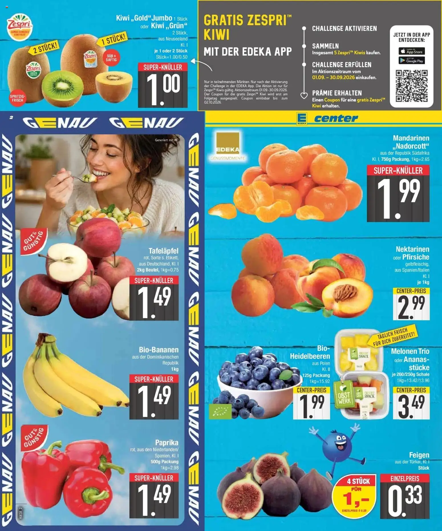 E center Prospekt München (ab 14.09.2026) zum Blättern | Seite: 2 | Produkte: Heidelbeeren, Paprika, Obst, Feigen