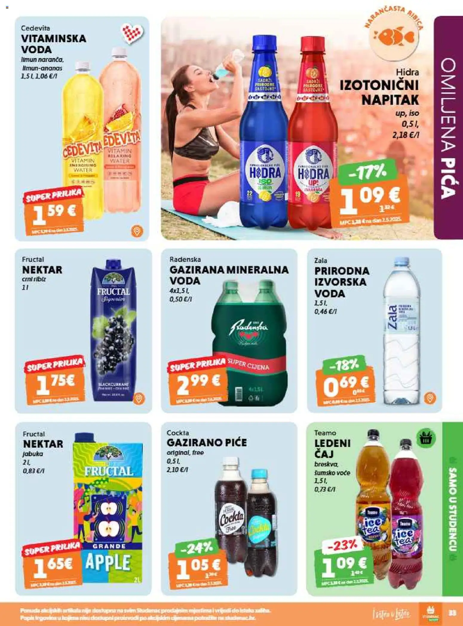 Studenac katalog | vrijedi od 09.09.2026 | Stranica: 33 | Proizvodi: Šumsko voće, Pica, Nektar, Jabuka