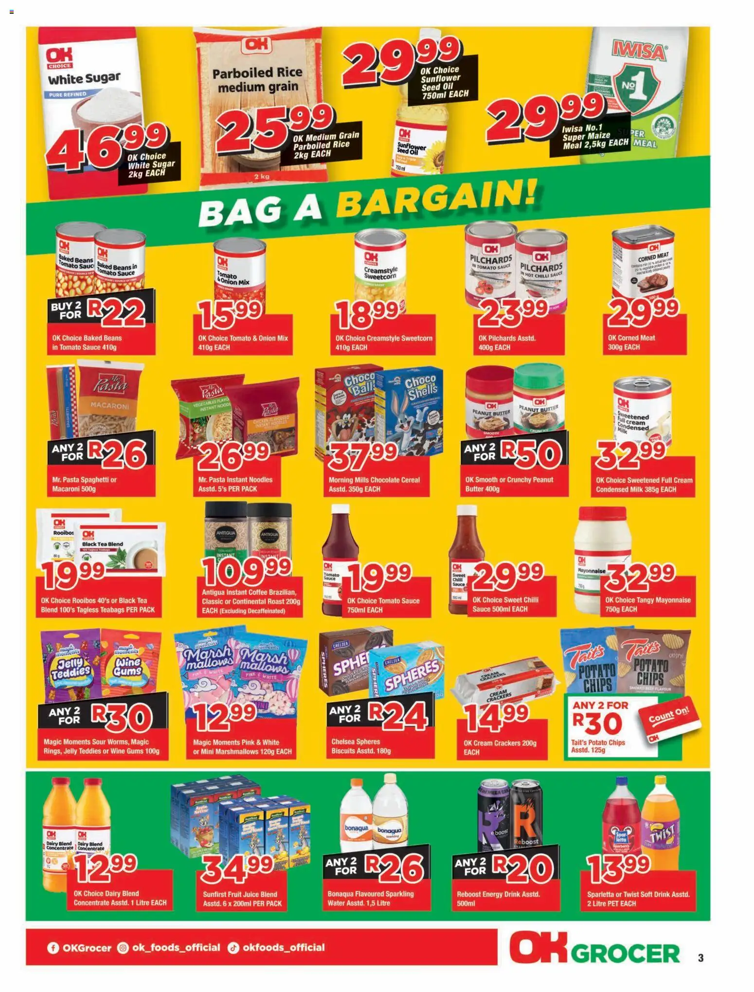 New OK Foods catalogue – valid from 12/08/2026 | Page: 3 | Products: Wine, Pasta, Sugar, Chilli