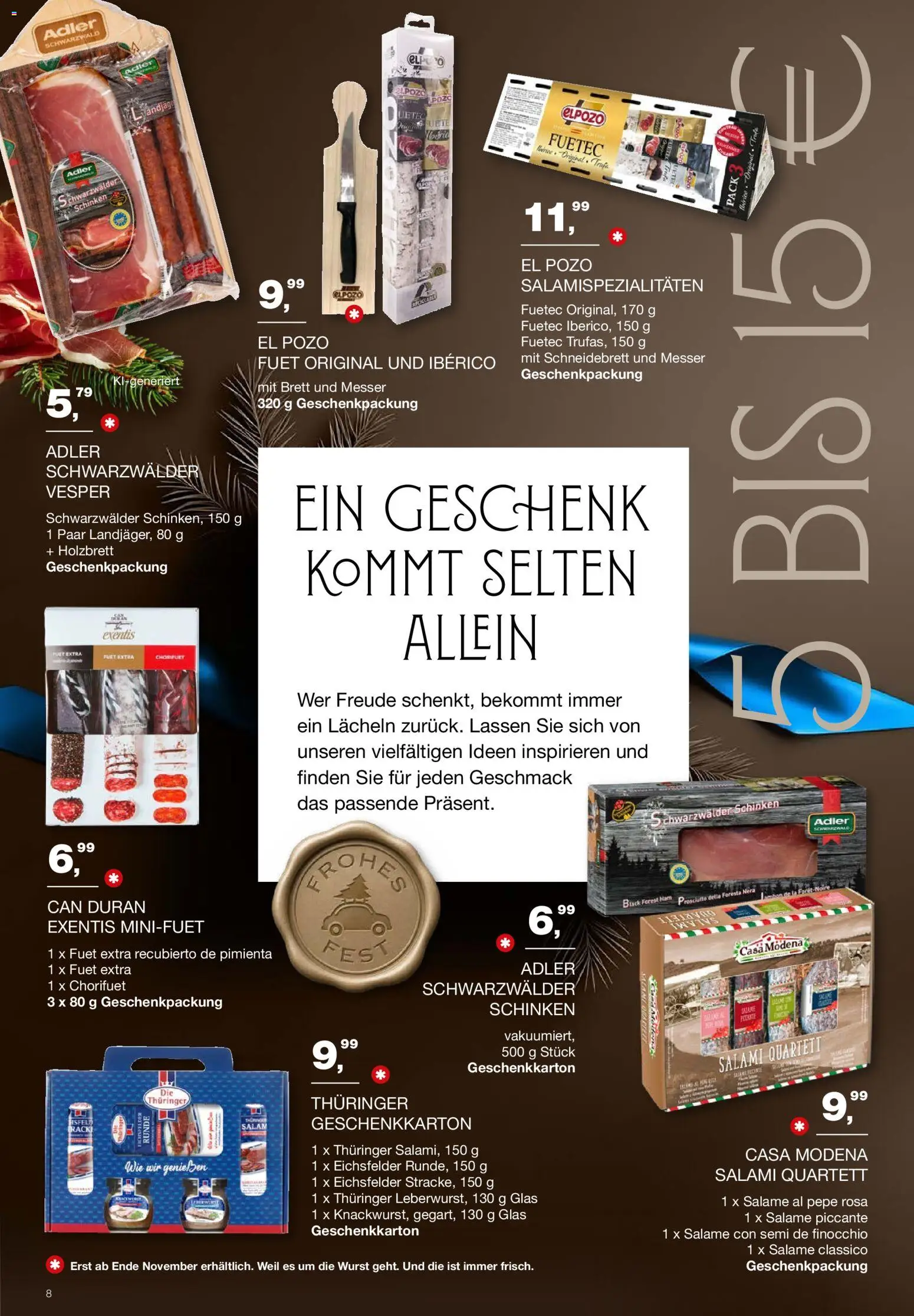 Handelshof Schöner Schenken – gültig ab 01.10.2026 | Seite: 8 | Produkte: Wurst, Salami, Schinken