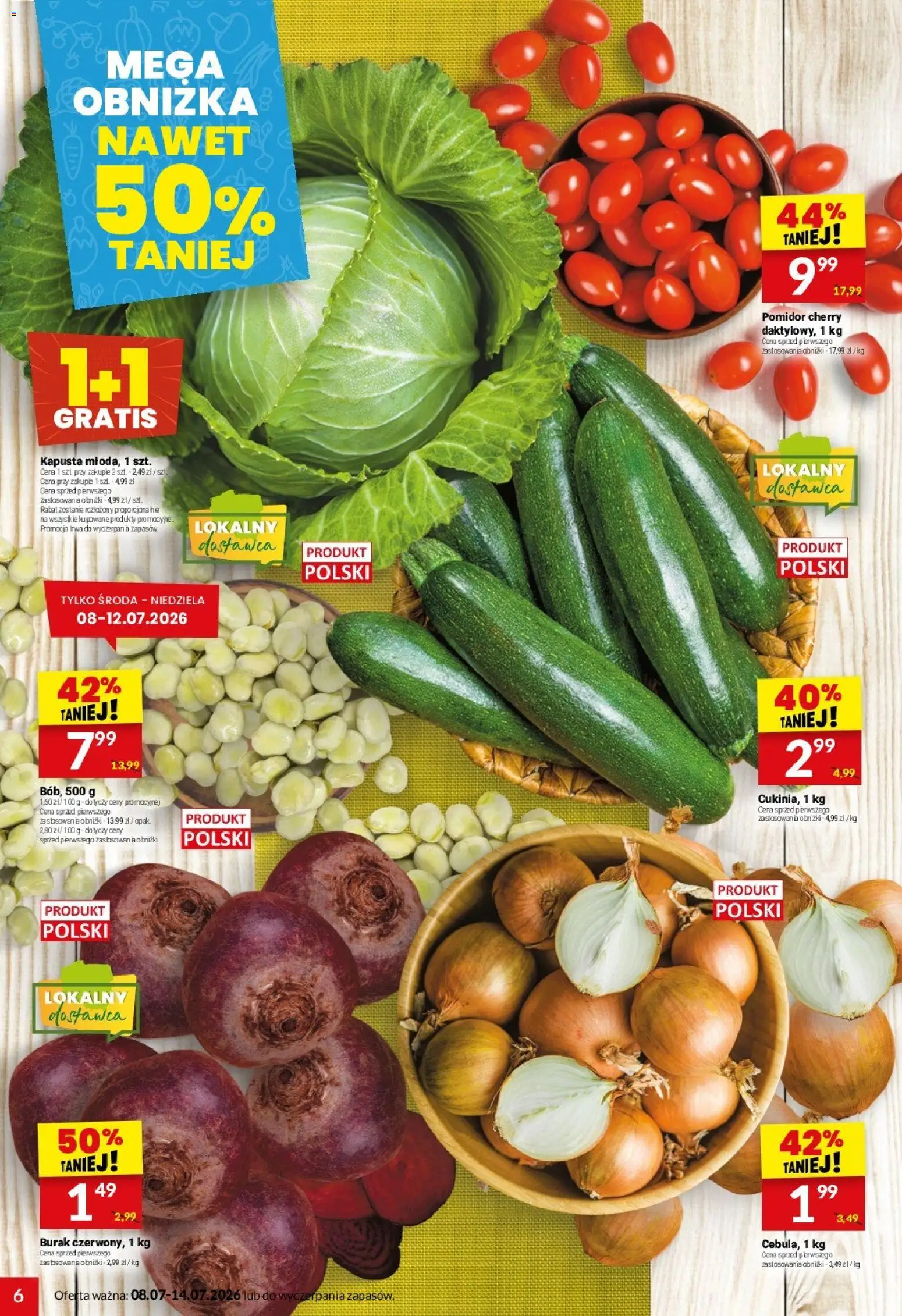 Twój Market gazetka od 08.07.2026 | Strona: 6 | Produkty: Burak, Kapusta, Pomidor cherry