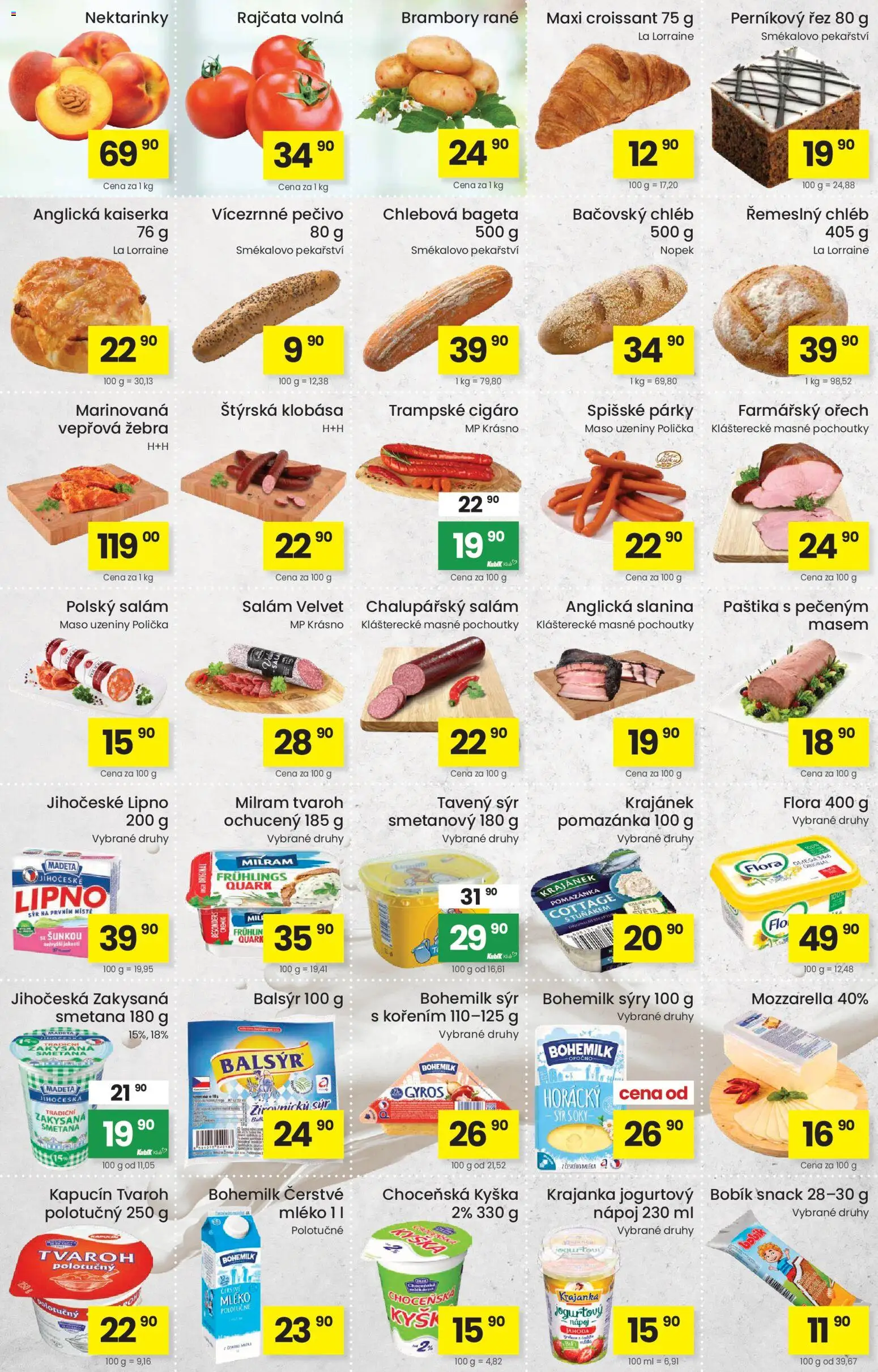 Kubík leták od 16.06.2026 | Strana: 2 | Produkty: Sýry, Uzeniny, Pečivo, Vepřová žebra