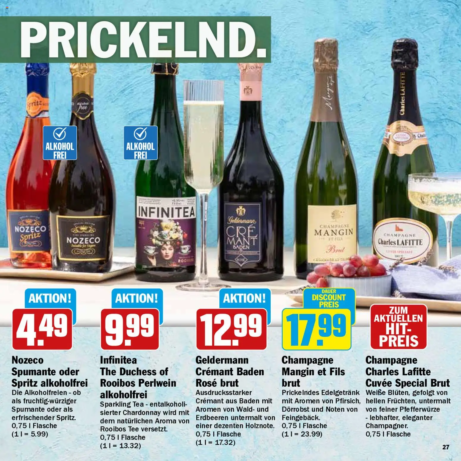 HIT Grillbroschüre – gültig ab 10.08.2026 | Seite: 27 | Produkte: Sprite, Alkohol, Tee, Erdbeeren