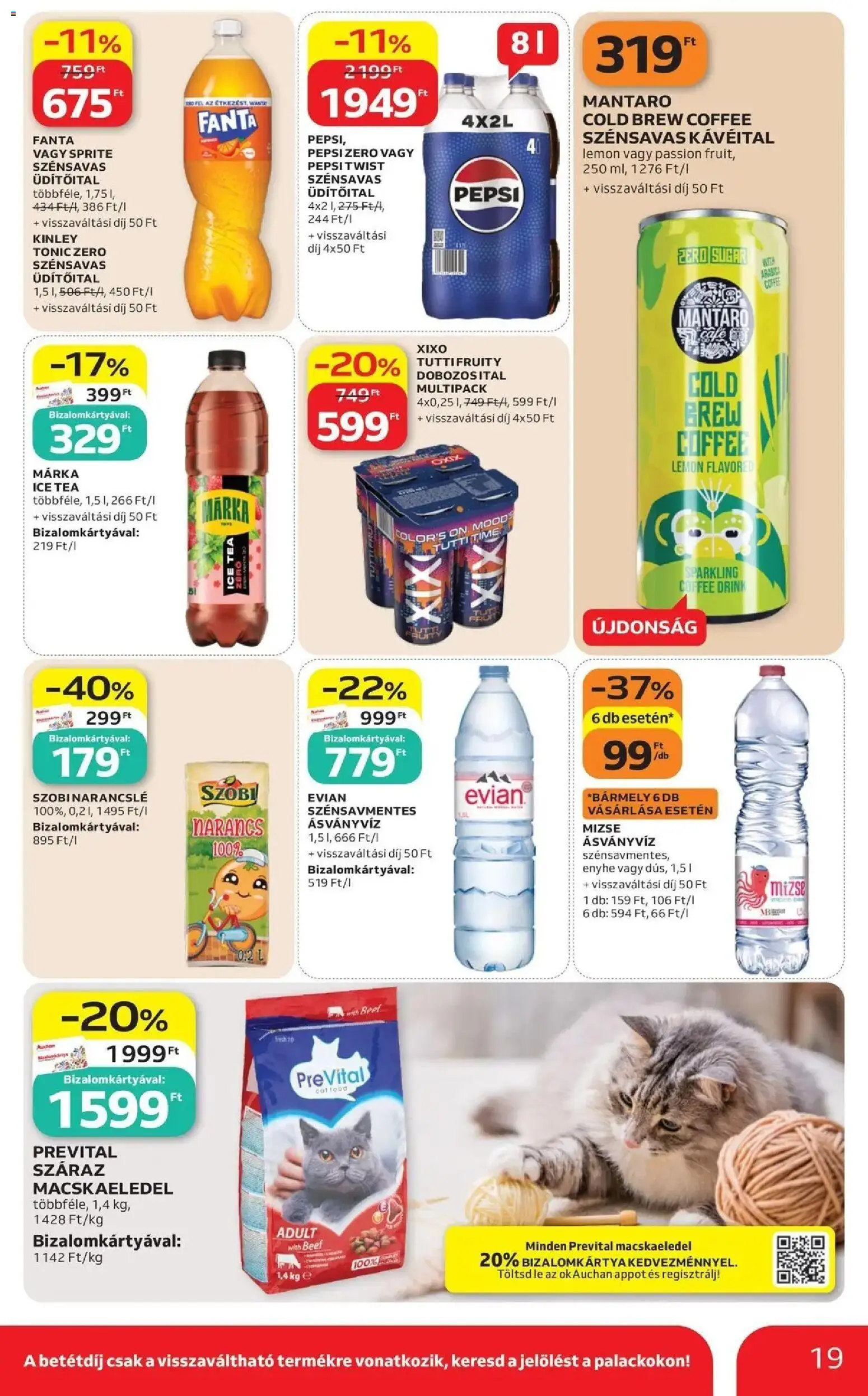 Auchan akciós újság Szolnok - 2026.08.20. -tól/töl > akció, lapozható szórólap 🛍️ | Oldal: 19 | Termékek: Ásványvíz, XIXO, Narancs, Mizse