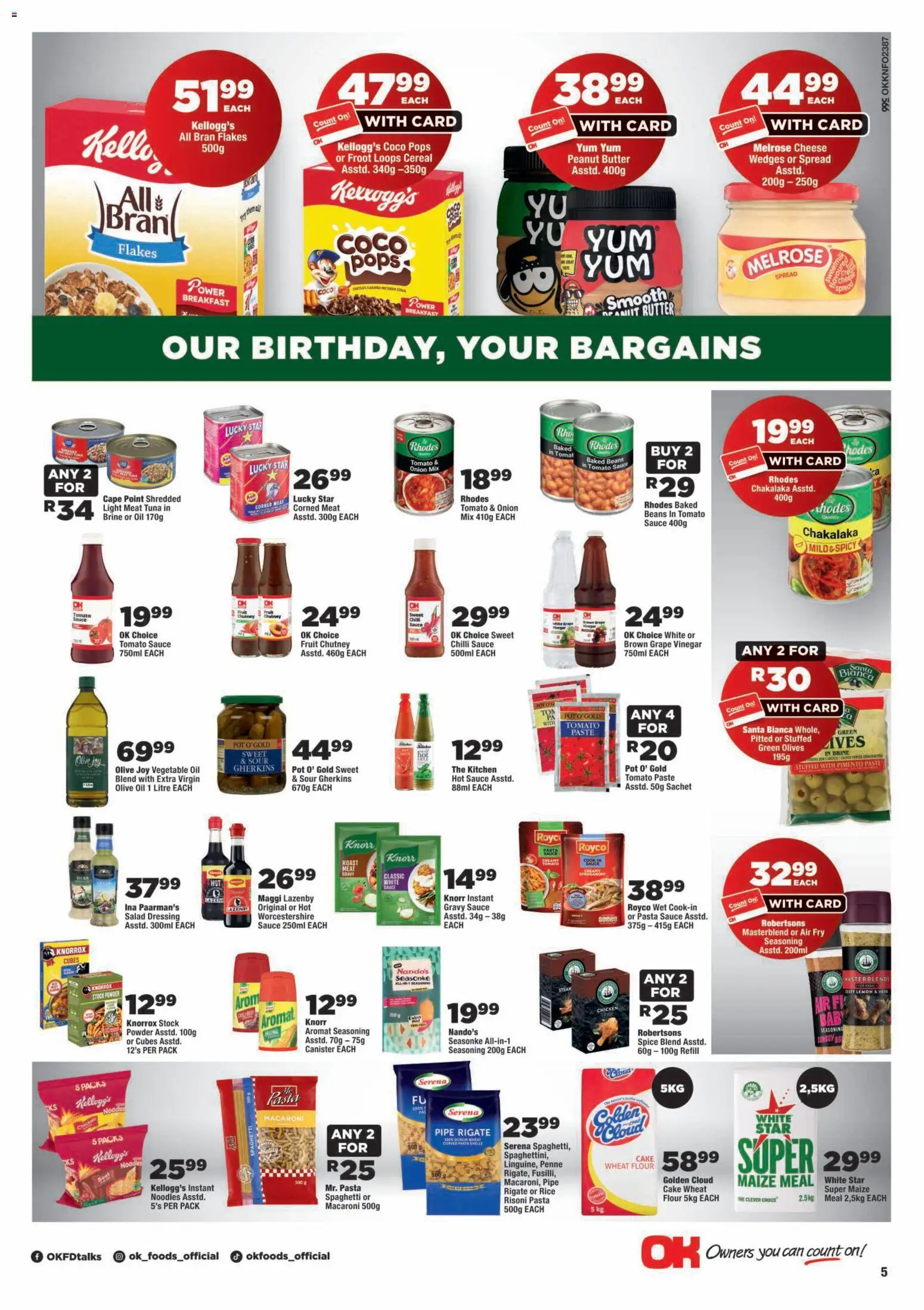 New OK Foods catalogue – valid from 09/09/2026 | Page: 5 | Products: Oil, Seasoning, Spaghetti, Lemon