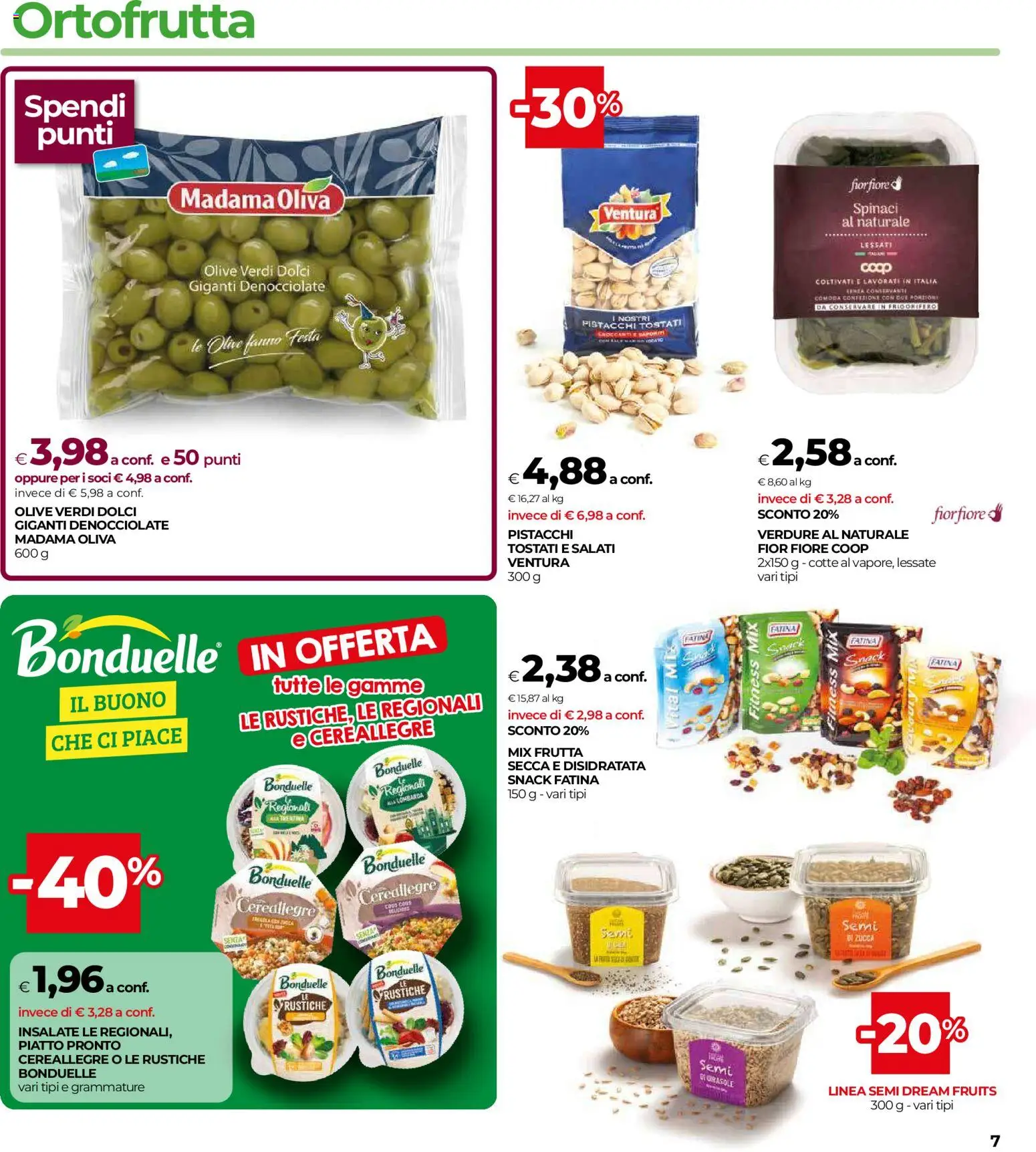 Volantino COOP del 16/07/2026 | Pagina: 7 | Prodotti: Verdure, Olive, Spinaci, Cous cous