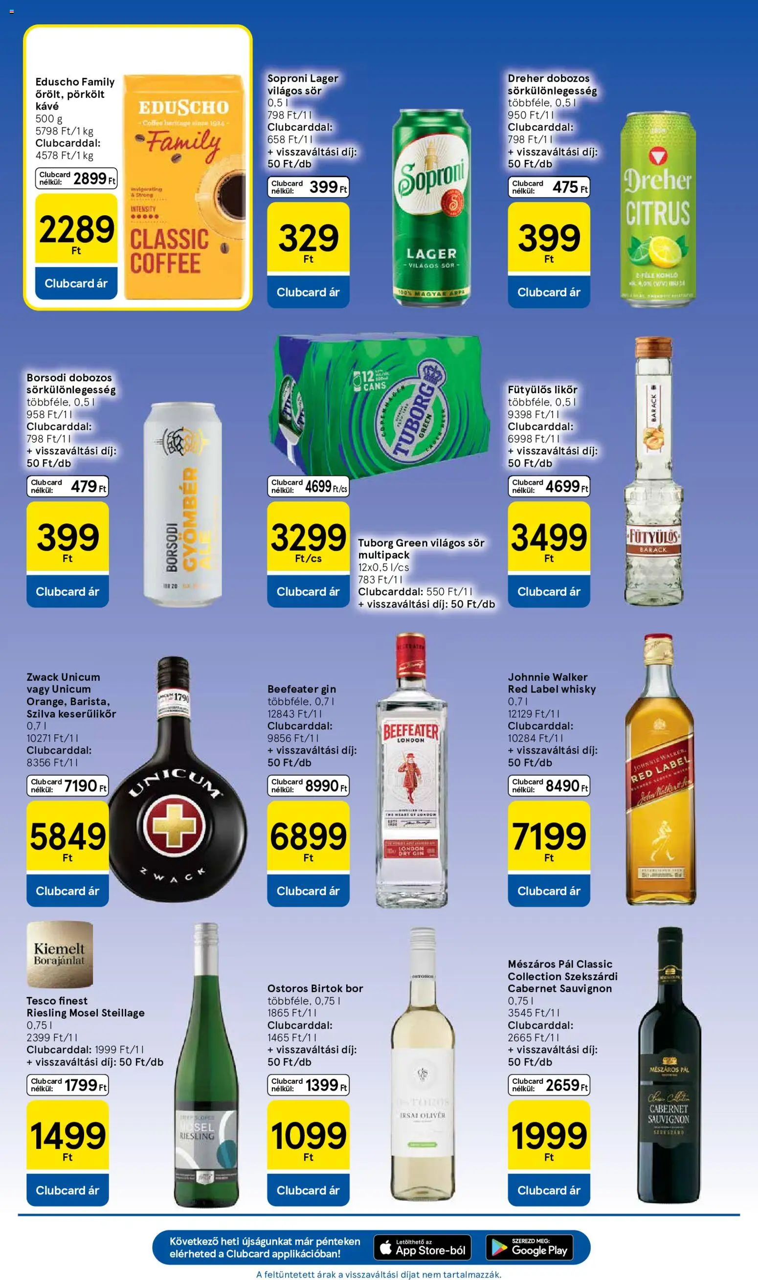 Tesco akciós ujság - amely érvényes a következő dátumtól: 2026.10.01. | Oldal: 7 | Termékek: Beefeater gin, Tuborg, Világos sör, Borsodi