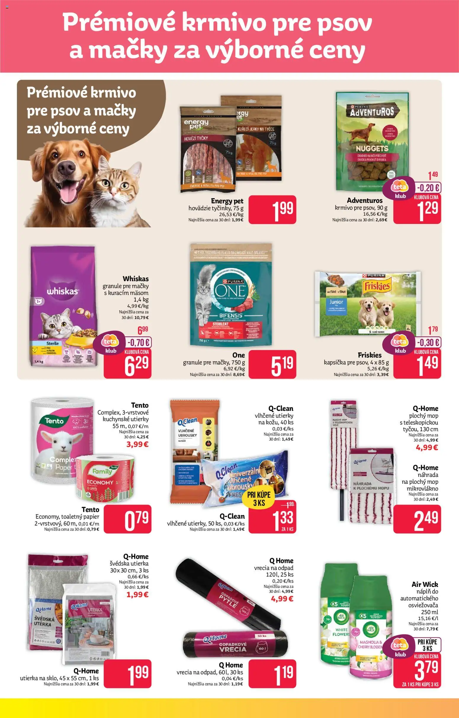 Nové Teta drogerie akcie – leták je platný od 26.10.2026 | Strana: 12 | Produkty: Toaletný papier, Krmivo pre psov, Kuchynské utierky, Whiskas